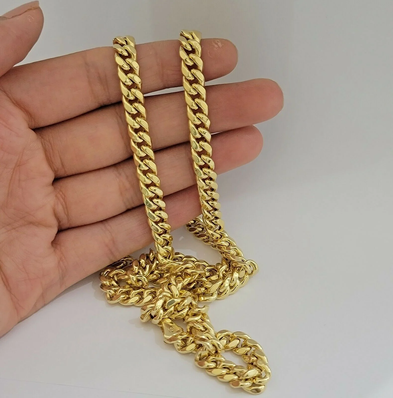 Real 10k Gold Miami Cuban chain 7mm 24" Lobster Lock Men's 10kt Yellow Gold, MEN - Image 8
