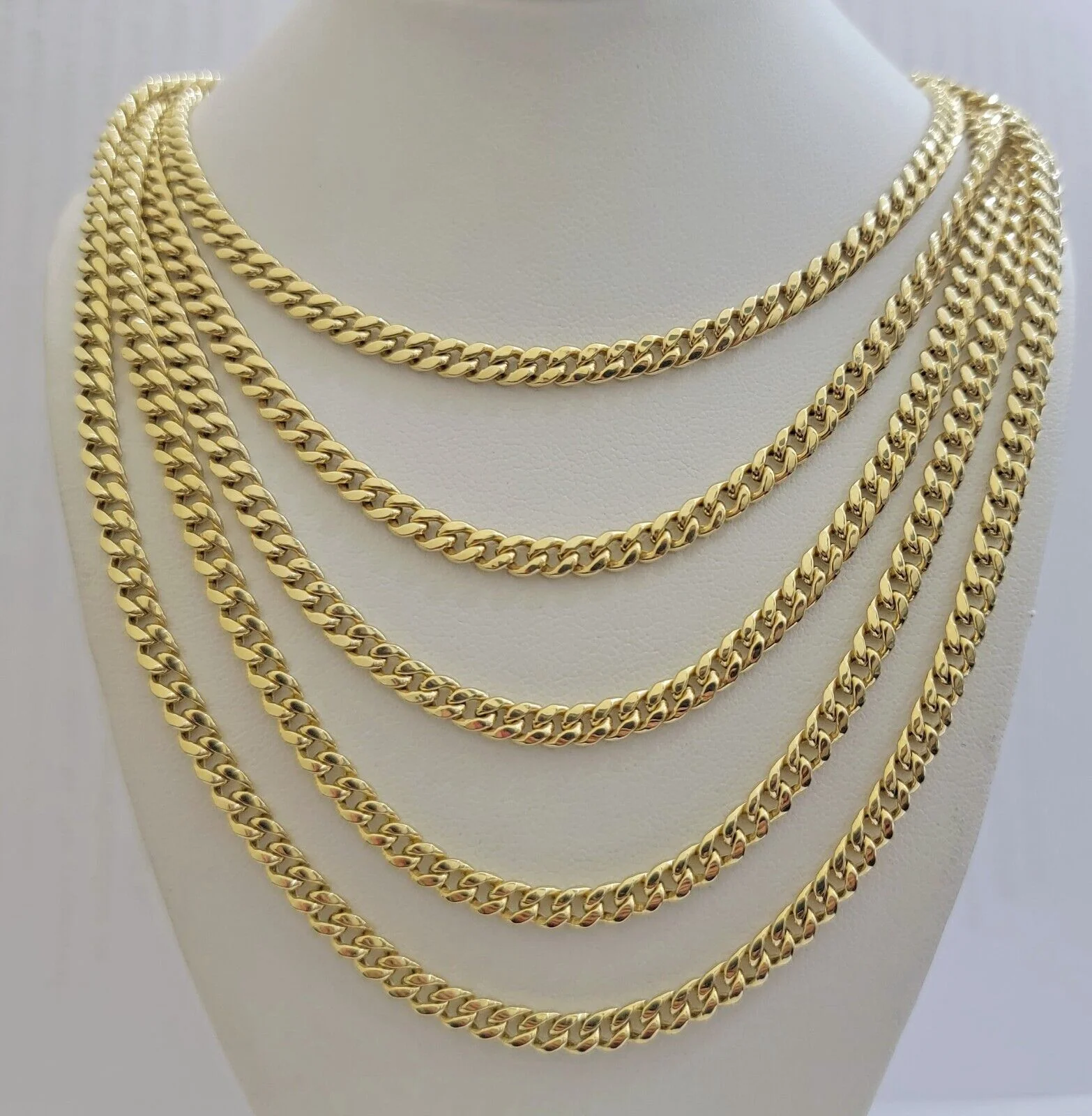 Real 10k Gold Miami Cuban Link chain Necklace 5mm 16"-28" 10kt Yellow Men Women - Image 7