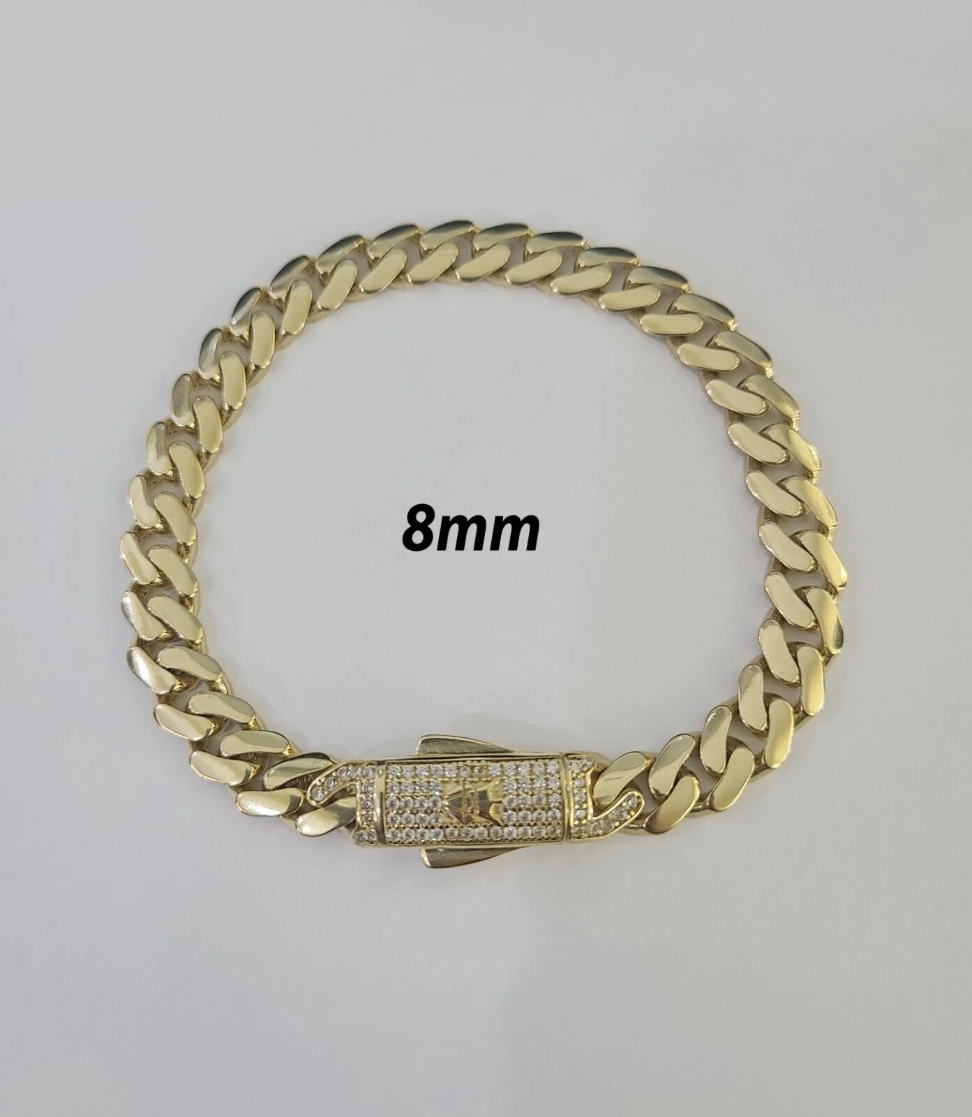 Real 10k Gold Monaco Bracelet 7mm-11mm 8"-8.5" 10kt Yellow - Image 7