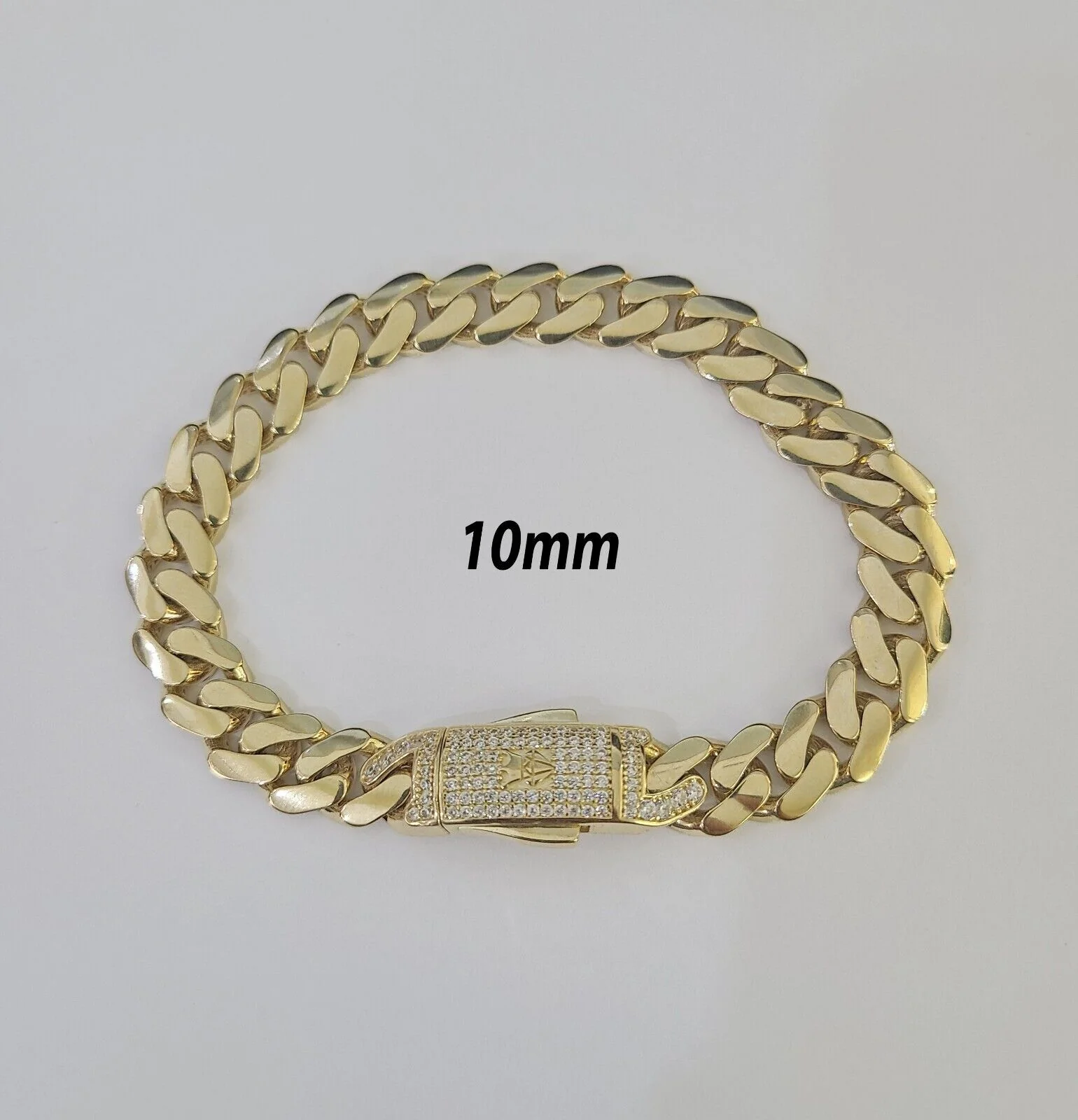 Real 10k Gold Monaco Bracelet 7mm-11mm 8"-8.5" 10kt Yellow - Image 9