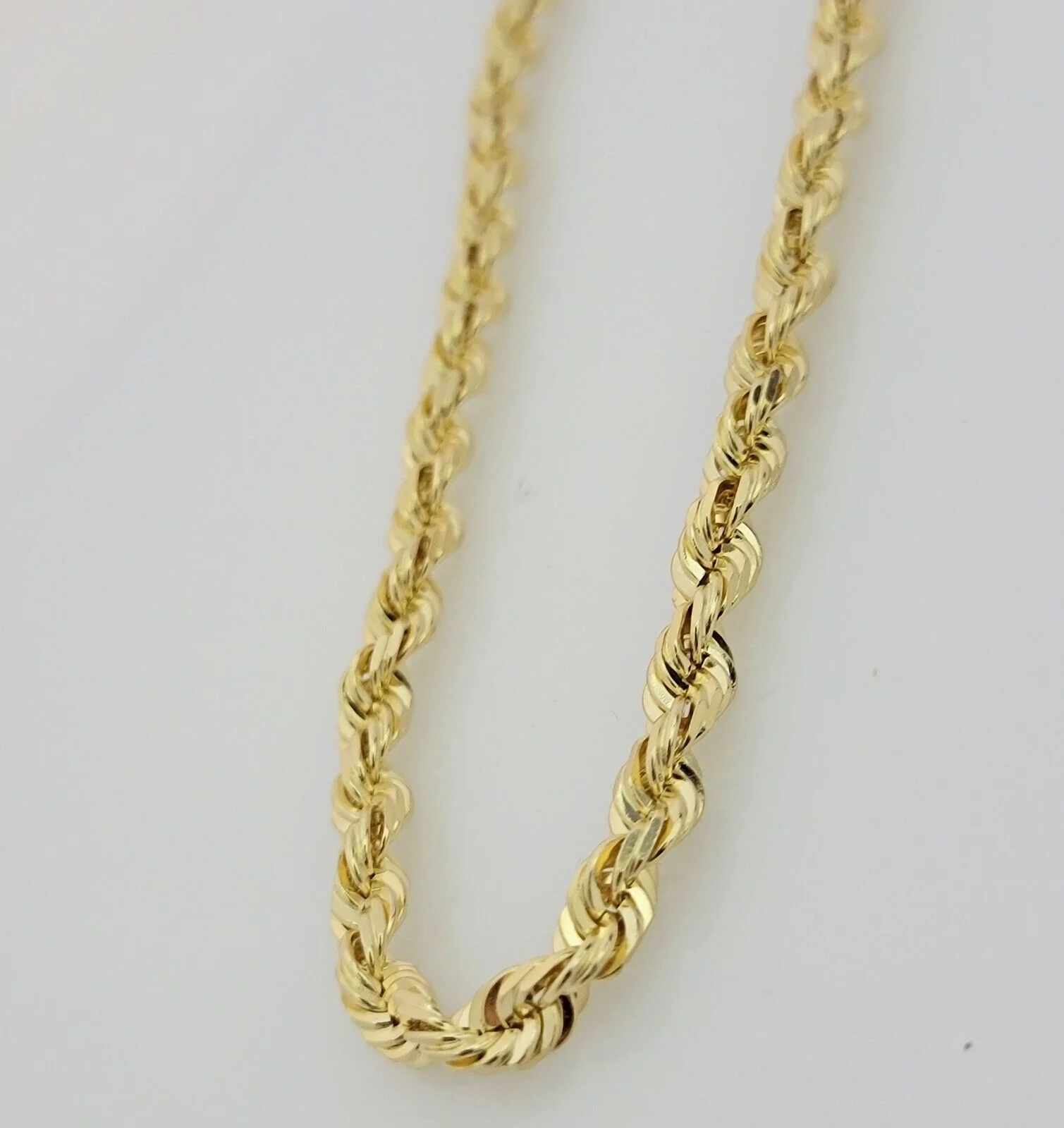Real 10k Gold Necklace 6mm Rope 28 Inch Diamond Cut Solid 10kt Chain For mens - Image 2