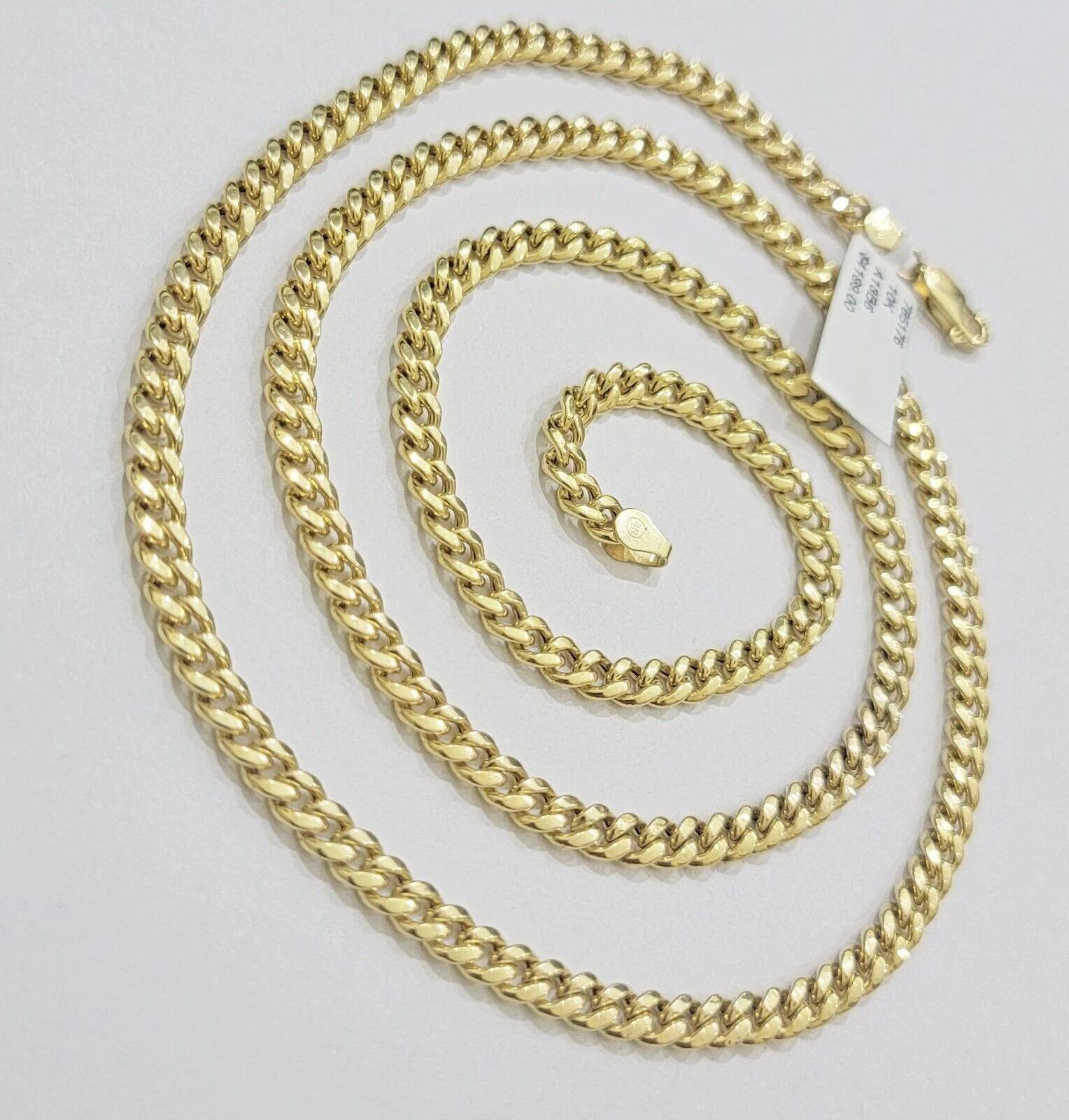 Real 10k Gold Necklace Chain Miami Cuban Link 3.5mm 18-26 Inch 10kt Men & Women - Image 8
