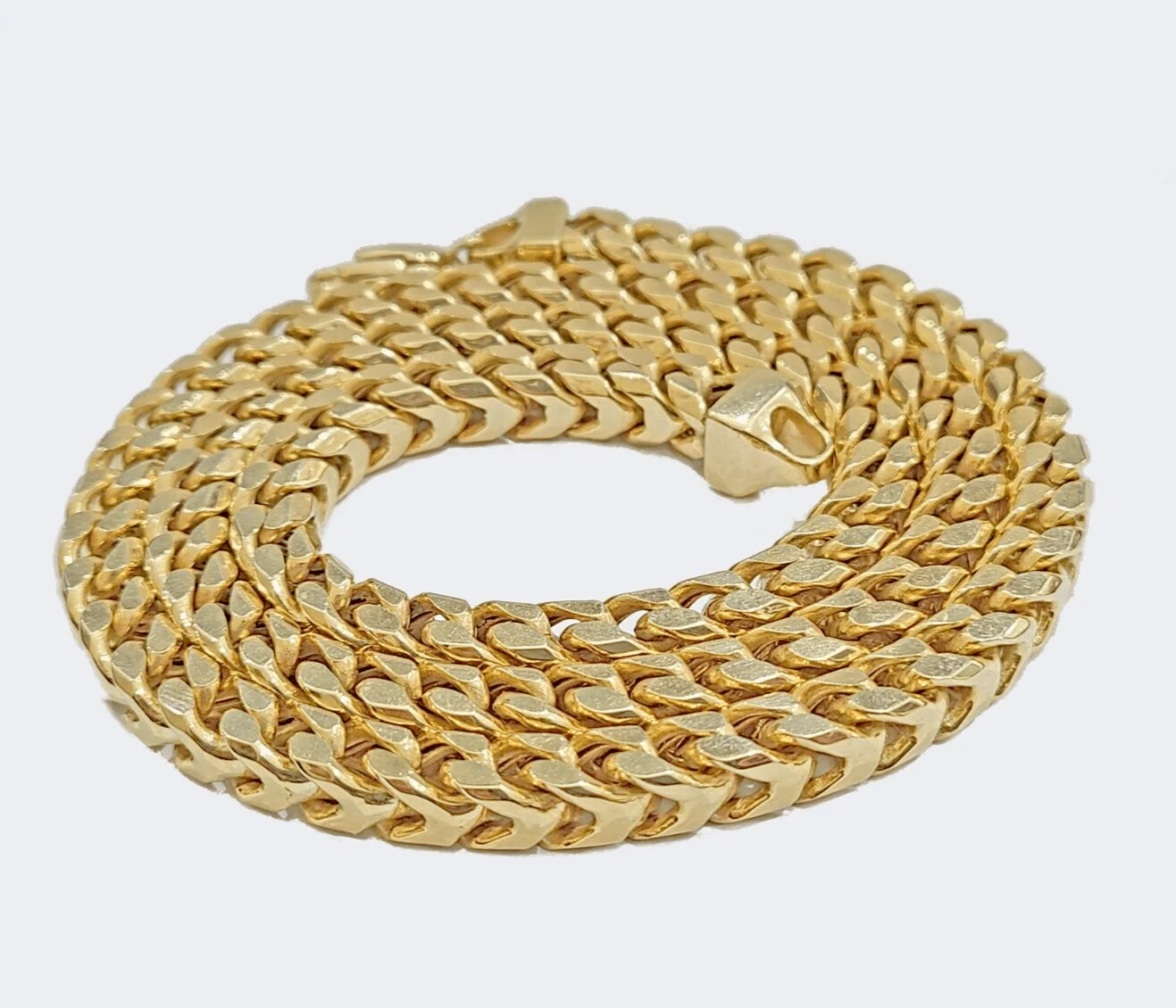 Real 10k Gold Necklace Franco Chain 7mm 26 Inch Mens 10k Yellow Gold 94 grams - Image 3
