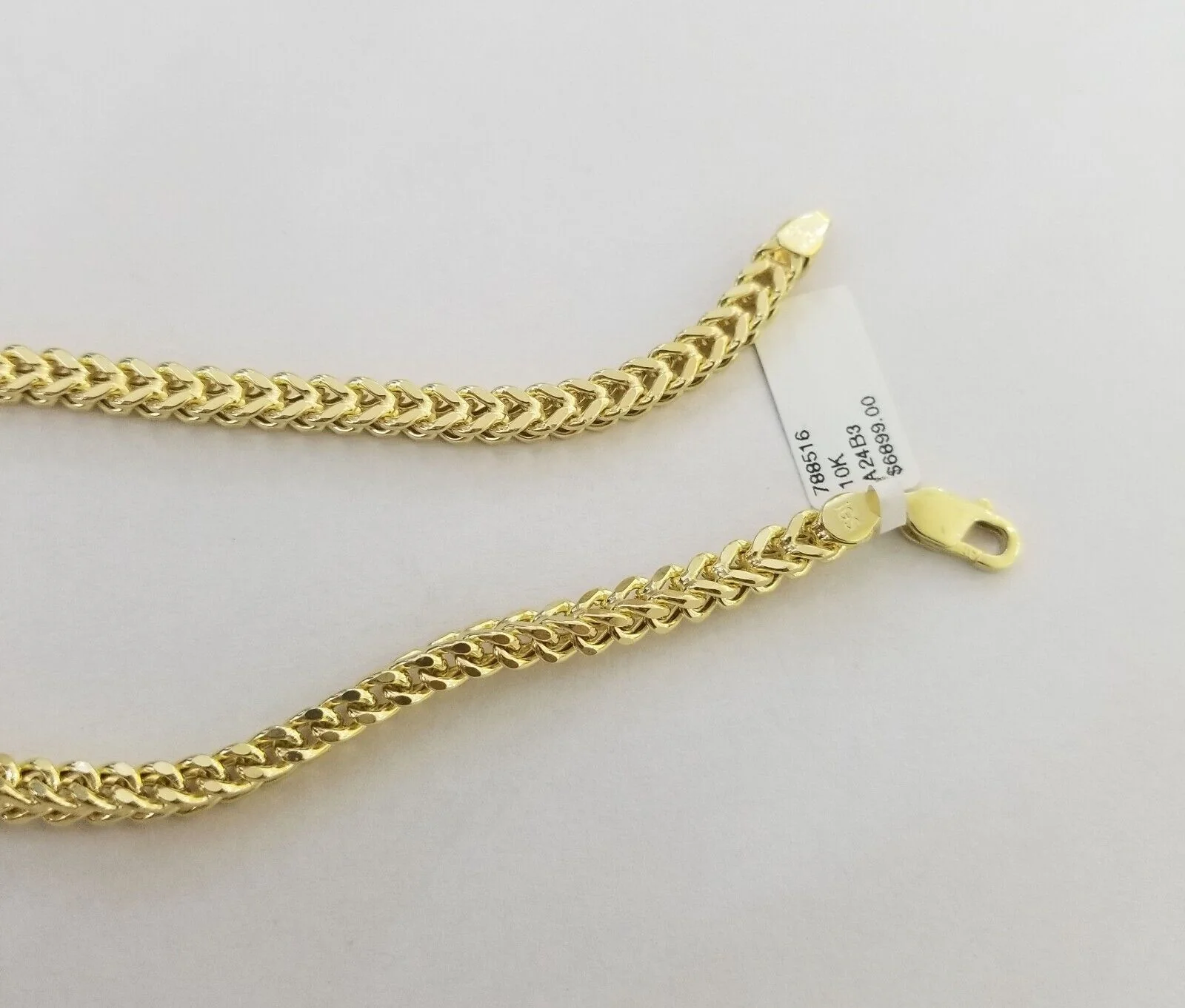 Real 10k Gold Nugget Cross Pendant Franco Necklace 4mm 24" Chain Charm  SET 10kt - Image 6