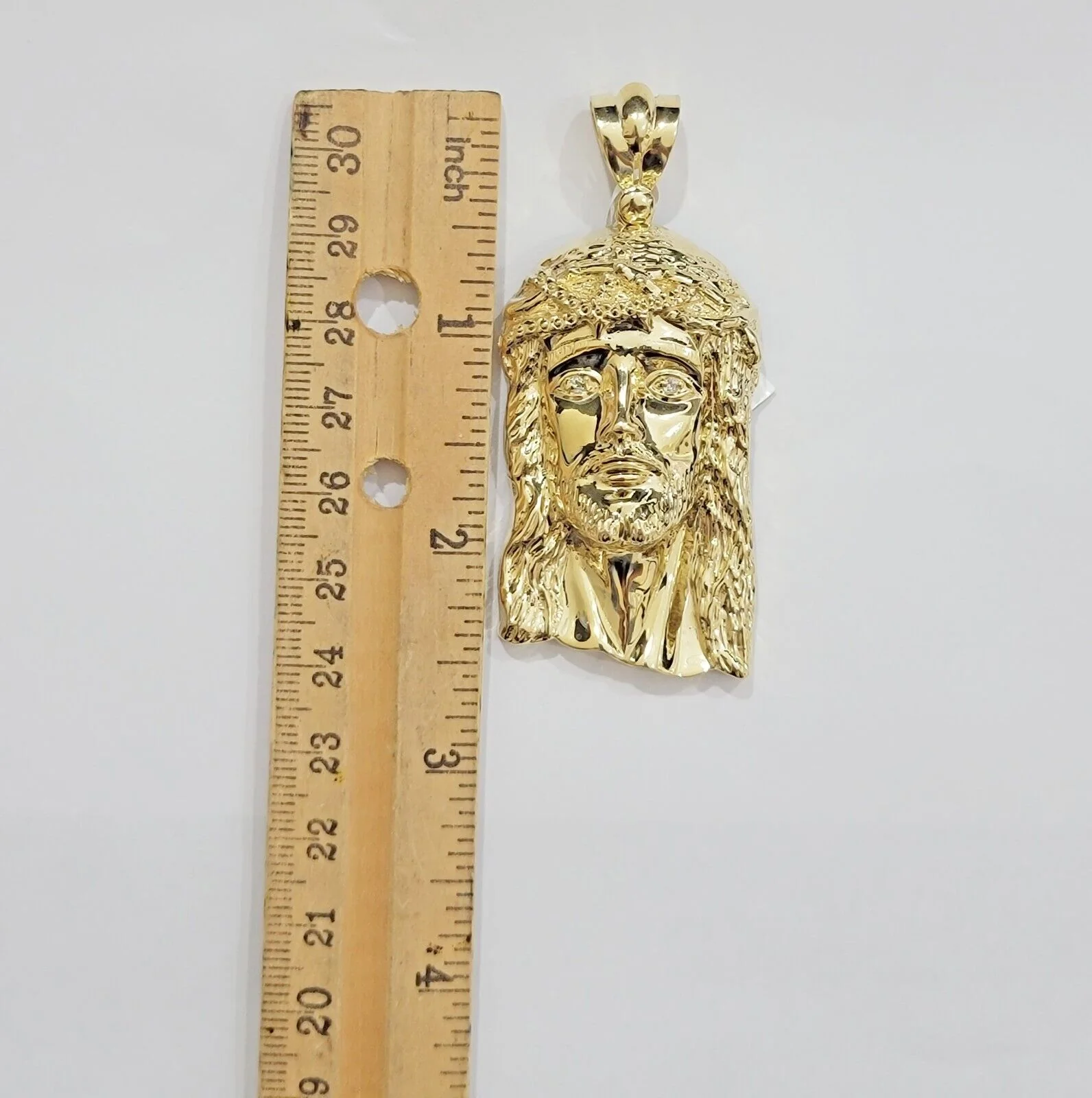 Real 10k Gold Pendant Jesus Head Charm 10kt Yellow Gold For Men's Different Size - Image 5