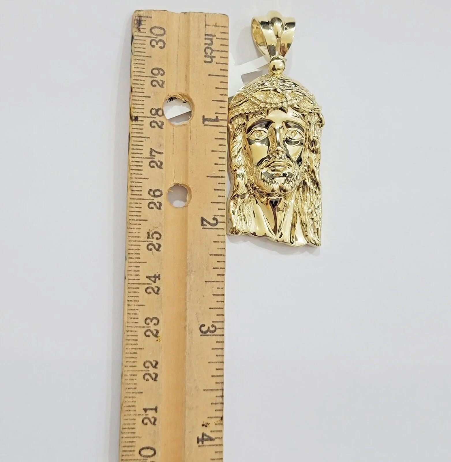 Real 10k Gold Pendant Jesus Head Charm 10kt Yellow Gold For Men's Different Size - Image 6