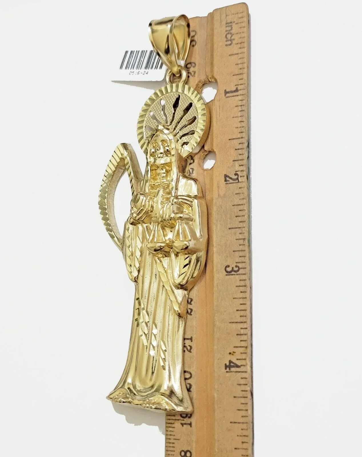 Real 10k Gold Ripper Charm Pendant Mens 4.2 Inch Real 10kt Yellow Gold For Chain - Image 3