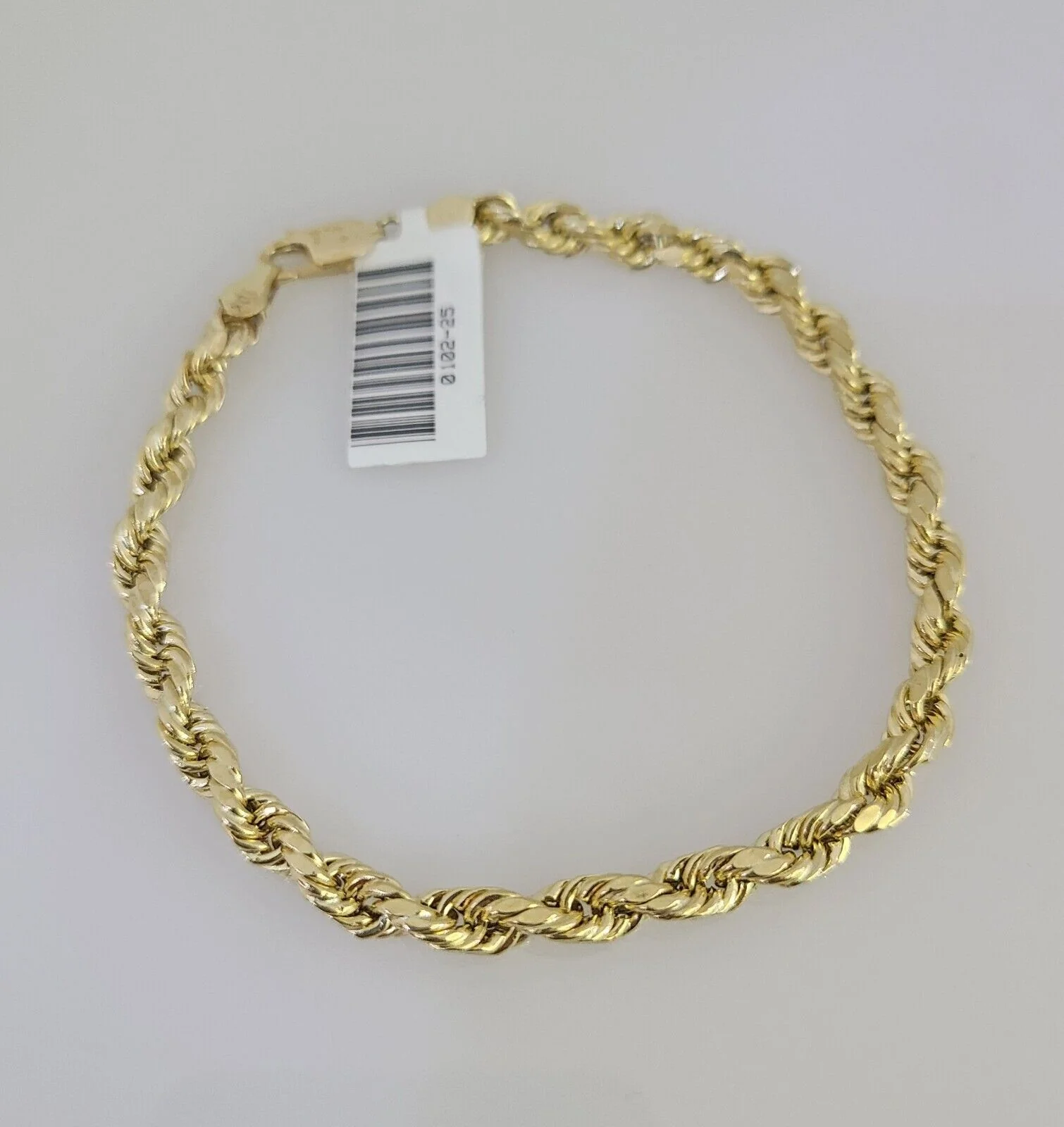 Real 10K Gold Rope Bracelet Yellow 7.5" Inch 5mm 10kt Men Women - Image 2