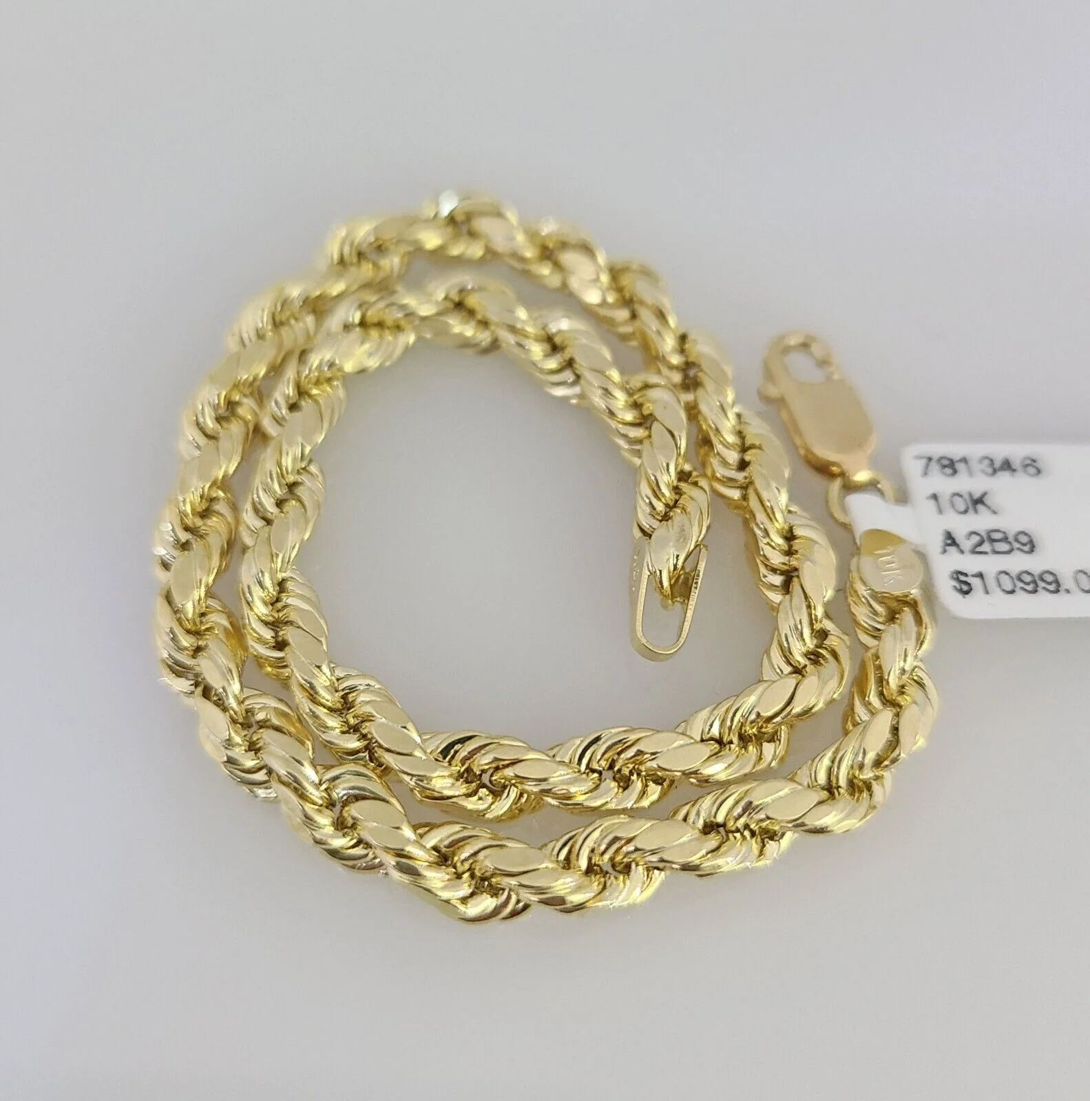 Real 10K Gold Rope Bracelet Yellow 8" Inch 4mm 10kt Men Women - Image 3