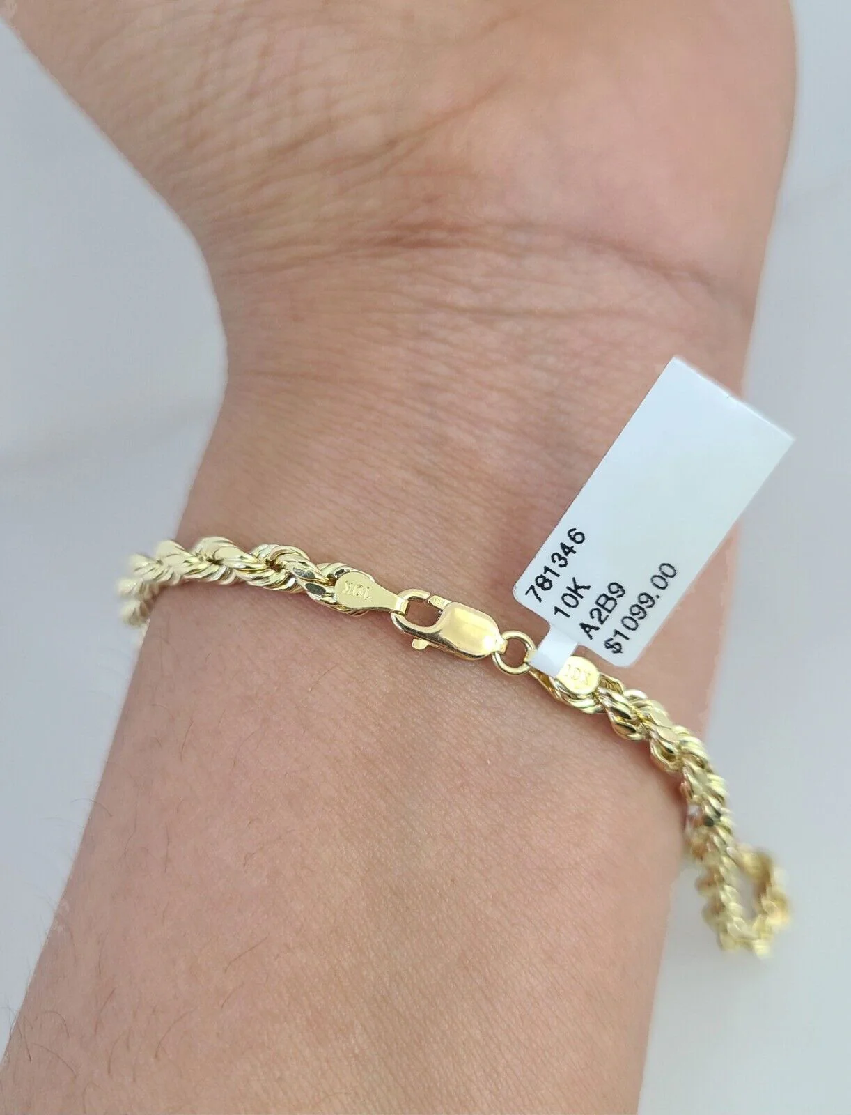 Real 10K Gold Rope Bracelet Yellow 8" Inch 4mm 10kt Men Women - Image 5