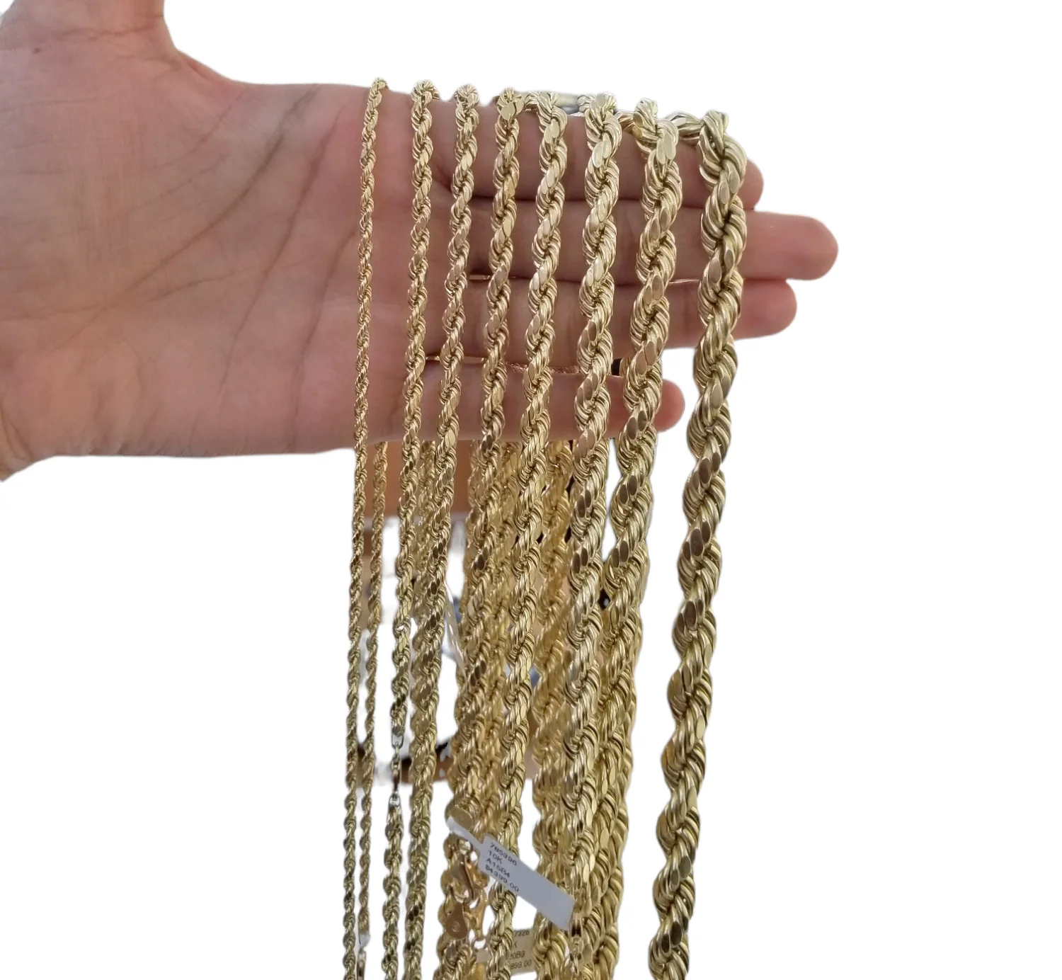 Real 10k Gold Rope Chain 3mm-10mm Necklace 18"-30" Inch Men Women - Image 11