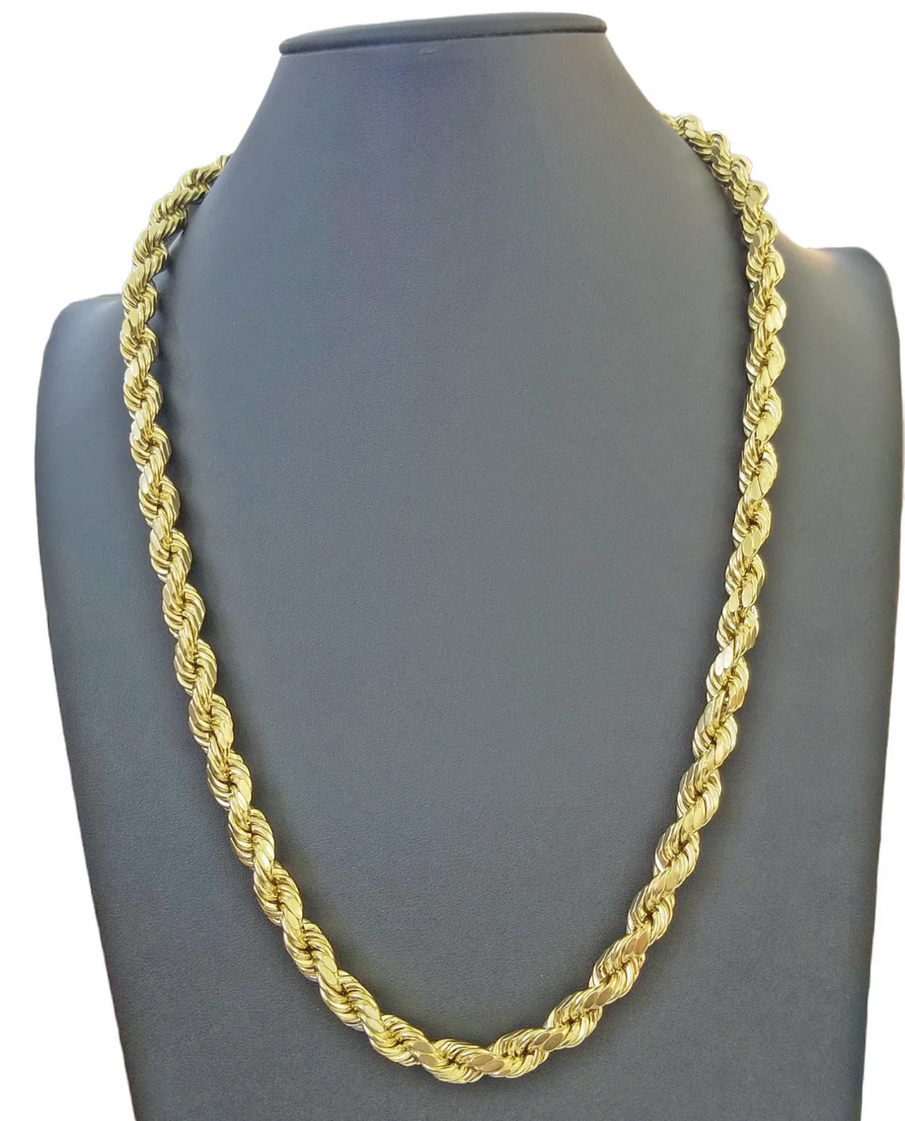 Real 10k Gold Rope Chain 3mm-10mm Necklace 18"-30" Inch Men Women - Image 8
