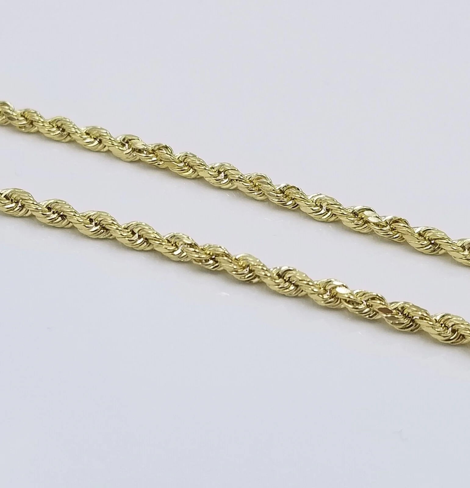 Real 10k Gold Rope Chain Cross Pendant, 3mm Necklace 20" inch With Charm, 10kt - Image 10