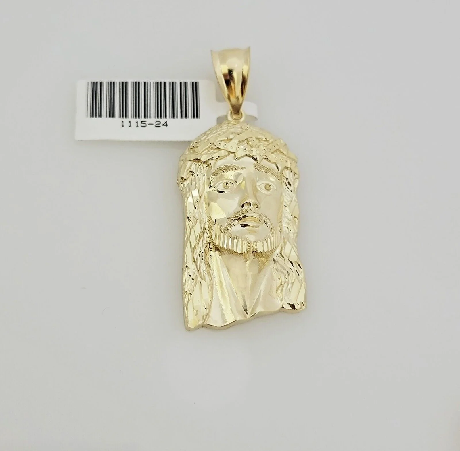 Real 10k Gold Rope Chain Jesus Face Charm Pendant Set 3mm Necklace 18"-26" SOLID - Image 7