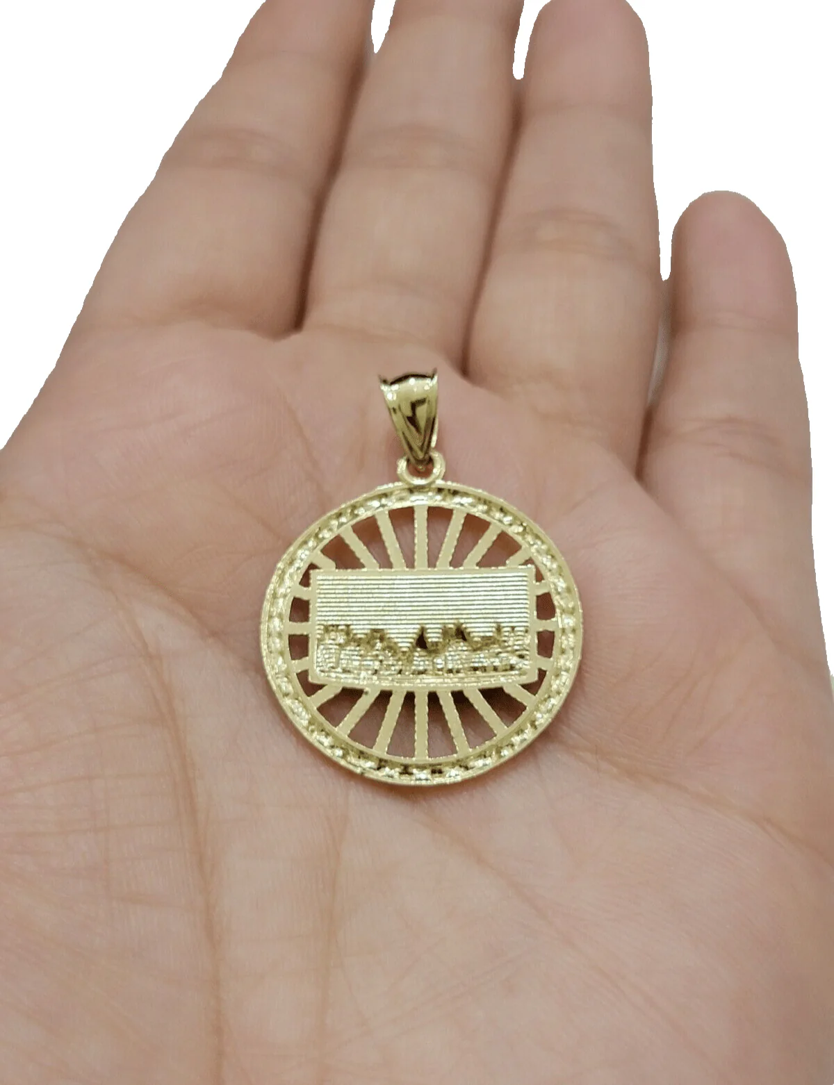Real 10k Gold Rope Chain Last Supper Pendant Set, 26 Inch 3mm necklace & Charm - Image 4