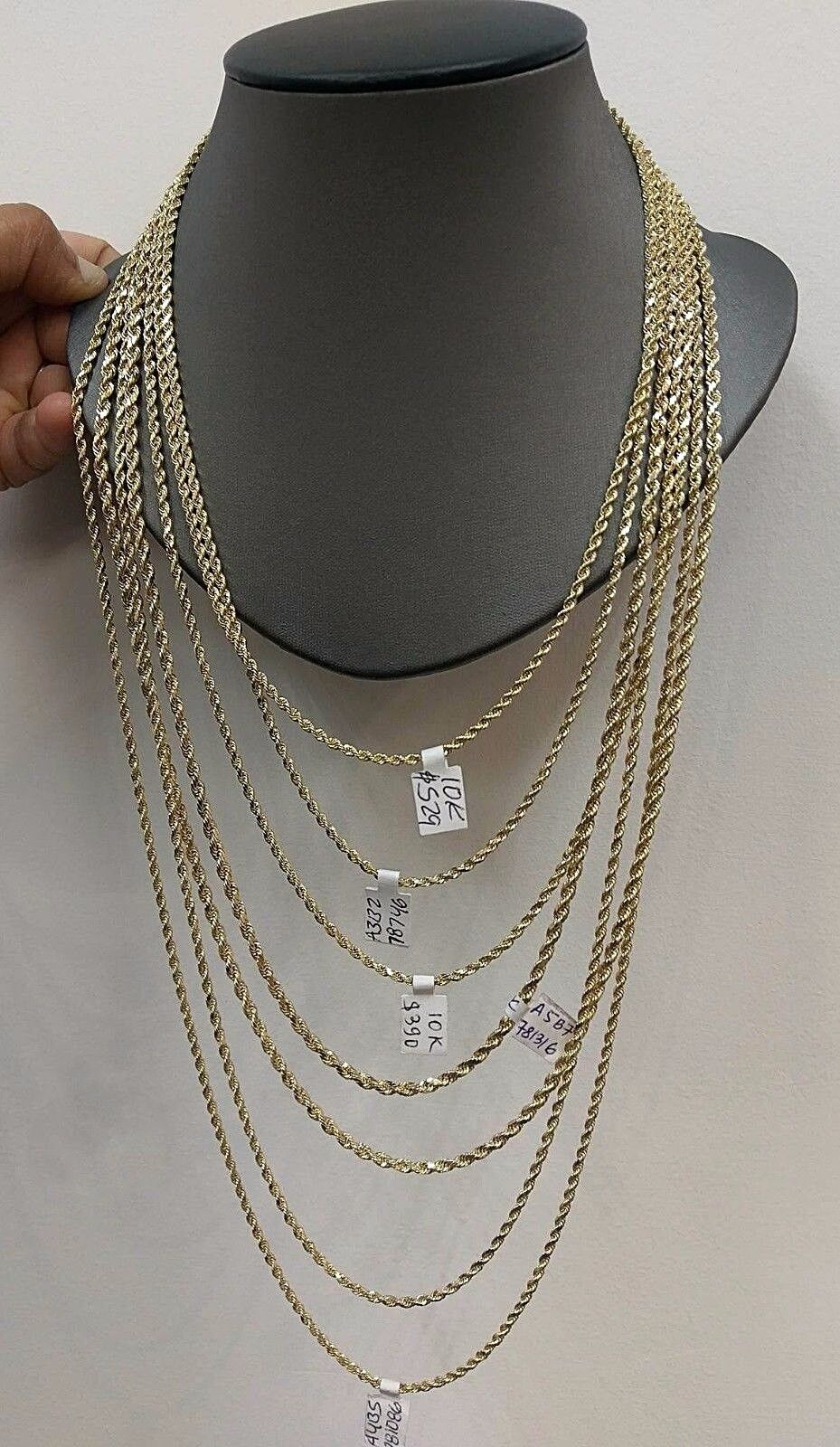 Real 10k Gold Rope Chain Necklace 2.5mm 16" 18" 20" 22" 24" 26" 28" Men Women - Image 3