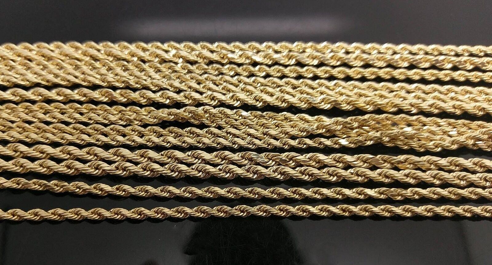 Real 10k Gold Rope Chain Necklace 2.5mm 16" 18" 20" 22" 24" 26" 28" Men Women - Image 5
