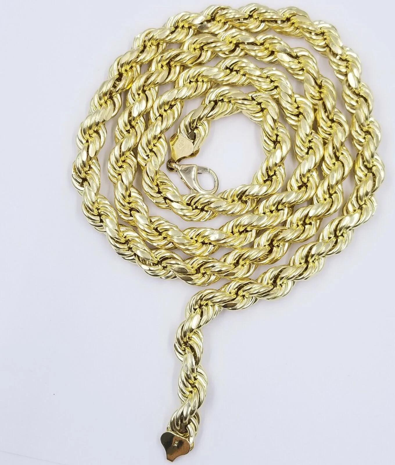 Real 10k Gold Rope Chain Necklace 9mm 28 Inch Diamond Cut 10kt Yellow Gold REAL - Image 3
