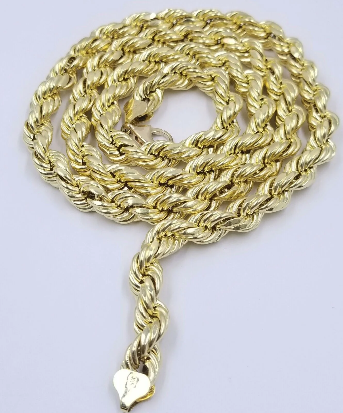 Real 10k Gold Rope Chain Necklace 9mm 28 Inch Diamond Cut 10kt Yellow Gold REAL - Image 7