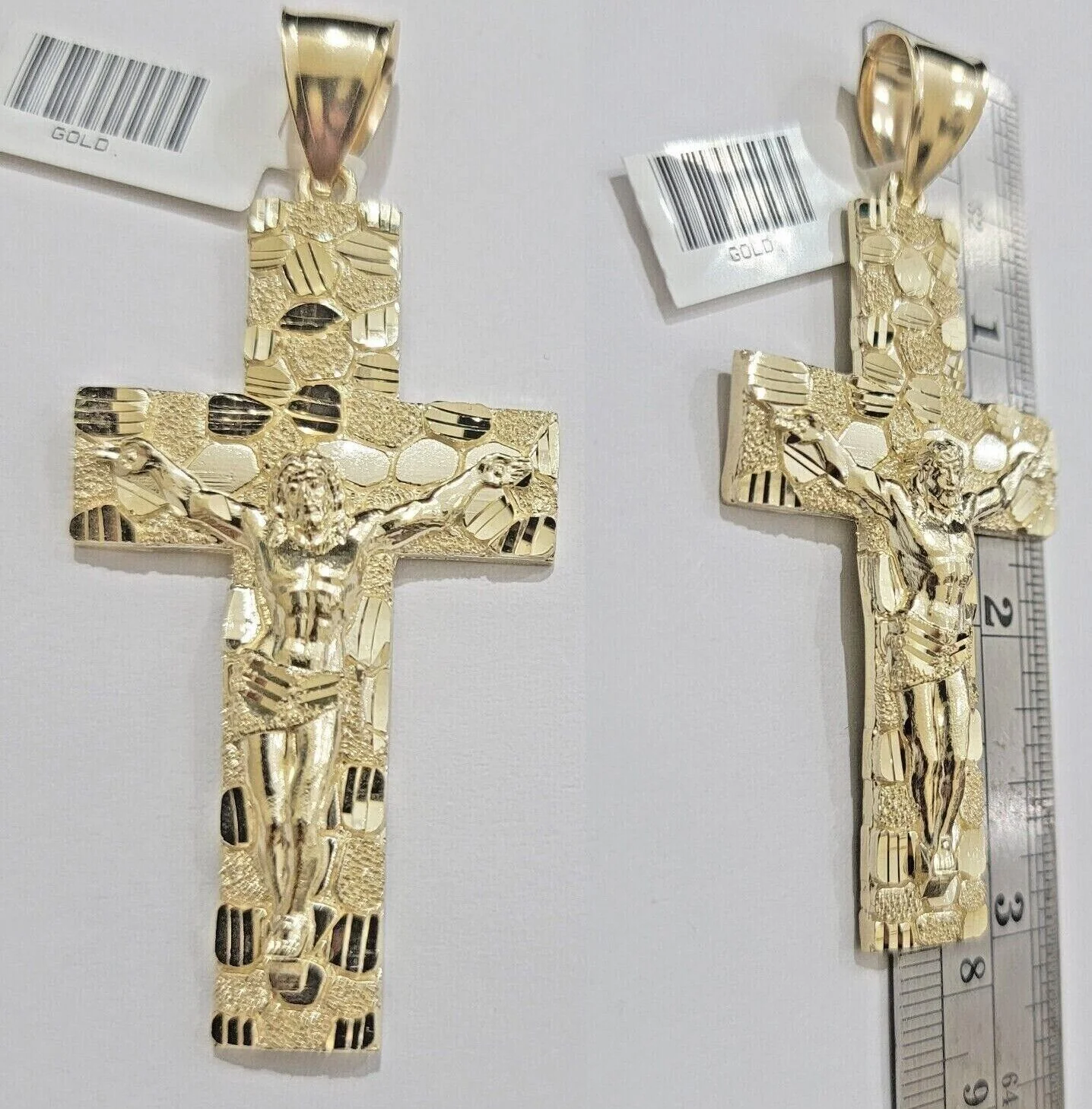 Real 10k Gold Rope Chain Necklace Jesus Cross Charm Pendant Set 20-28" inch 5mm - Image 5