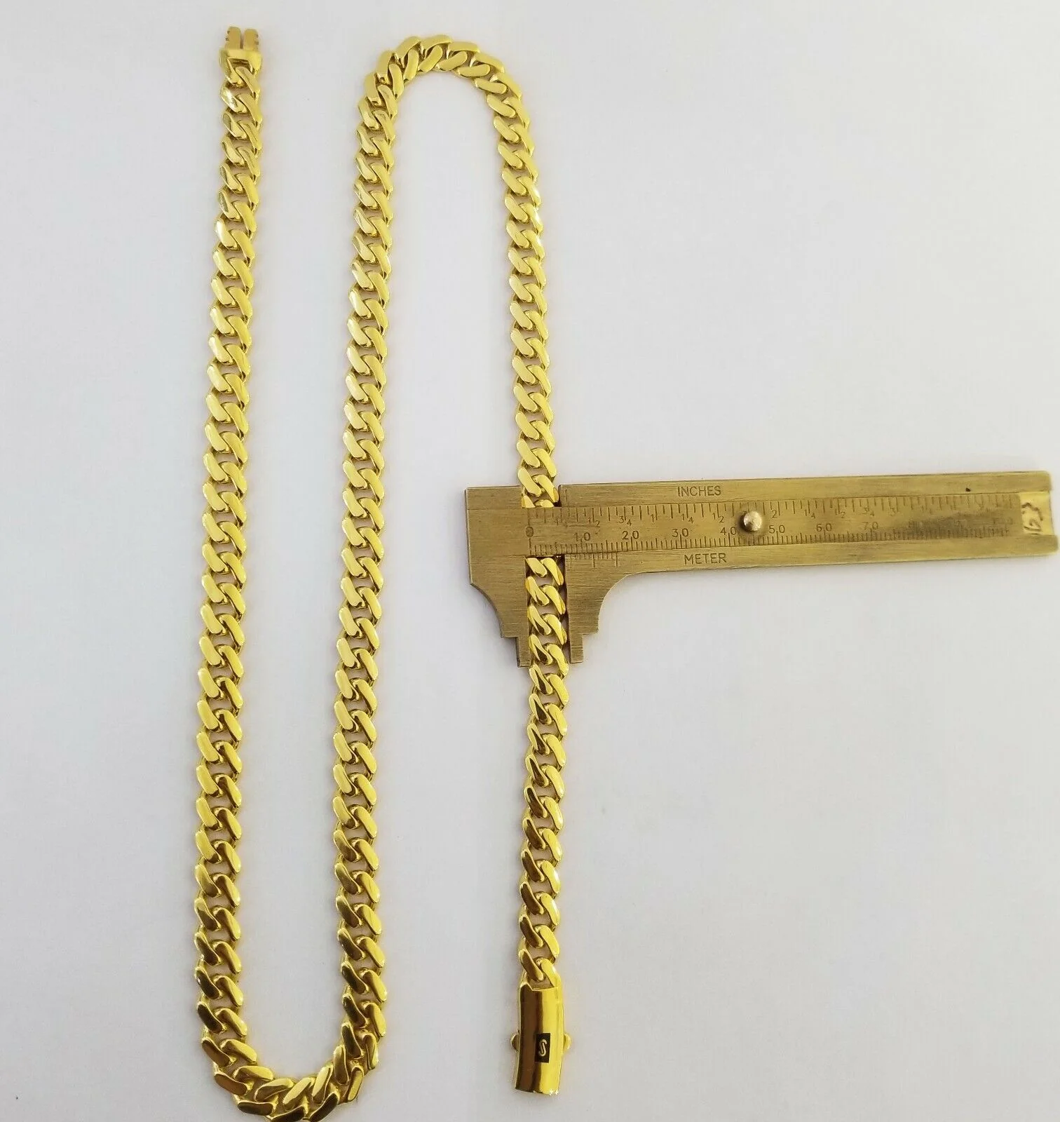 Real 10k Gold Royal Miami Cuban Monaco Link Chain 8mm 24" yellow gold necklace - Image 5