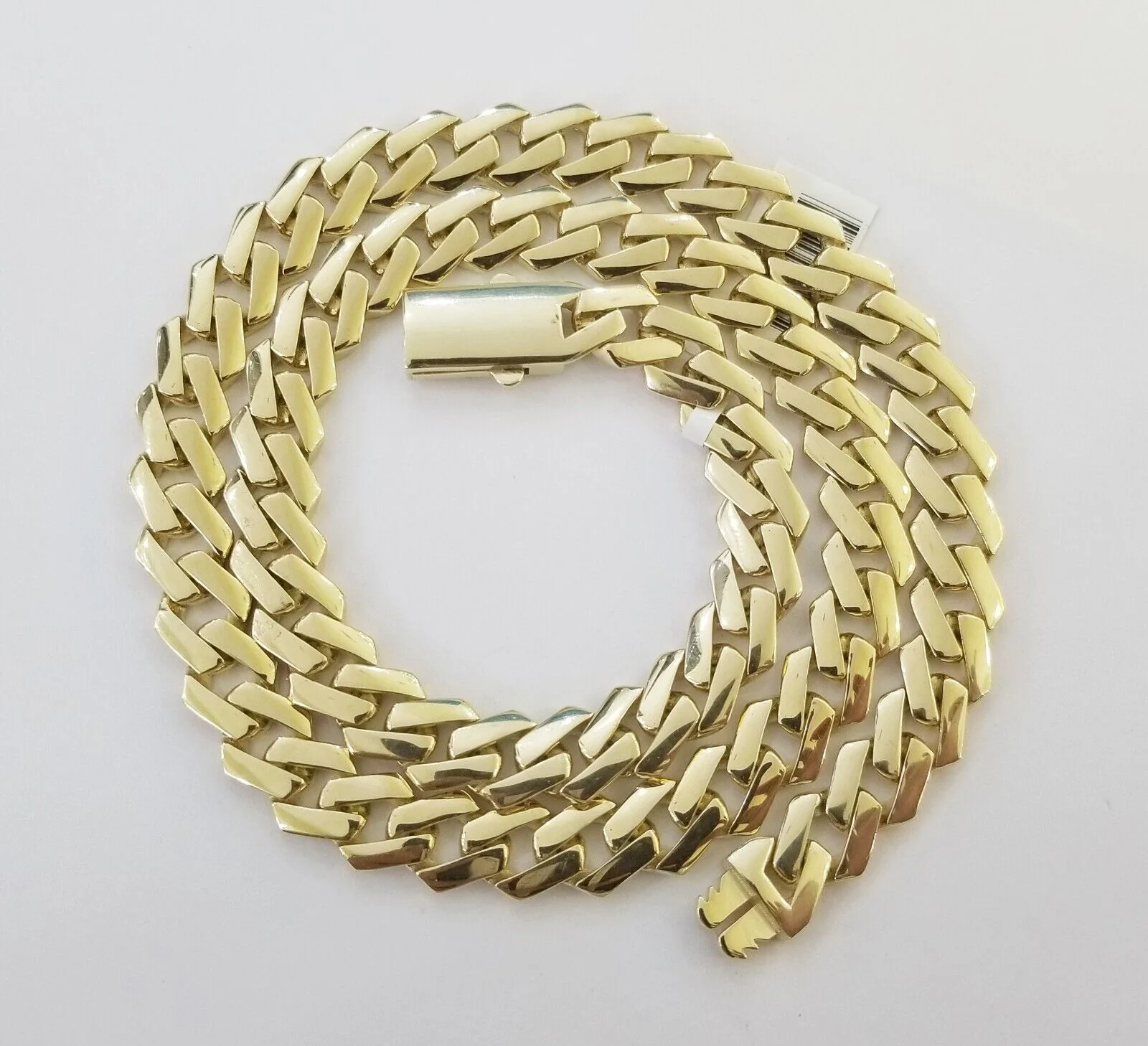 Real 10k Gold Royal Miami Cuban Monaco Link Chain 9mm 20" yellow gold necklace - Image 4