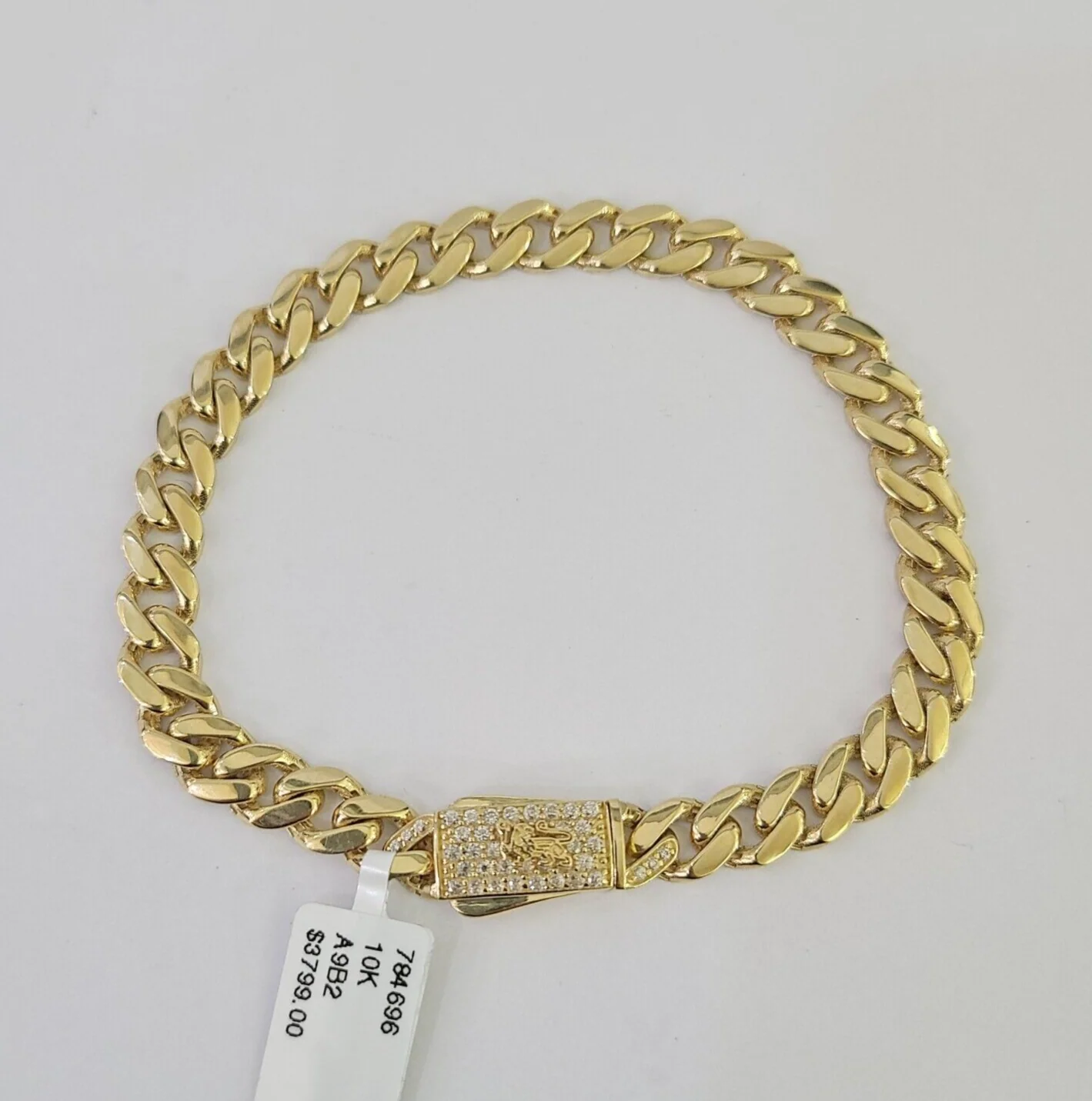Real 10K Gold Royal Monaco Bracelet 8" Box Clasp 7mm Genuine Unisex - Image 2