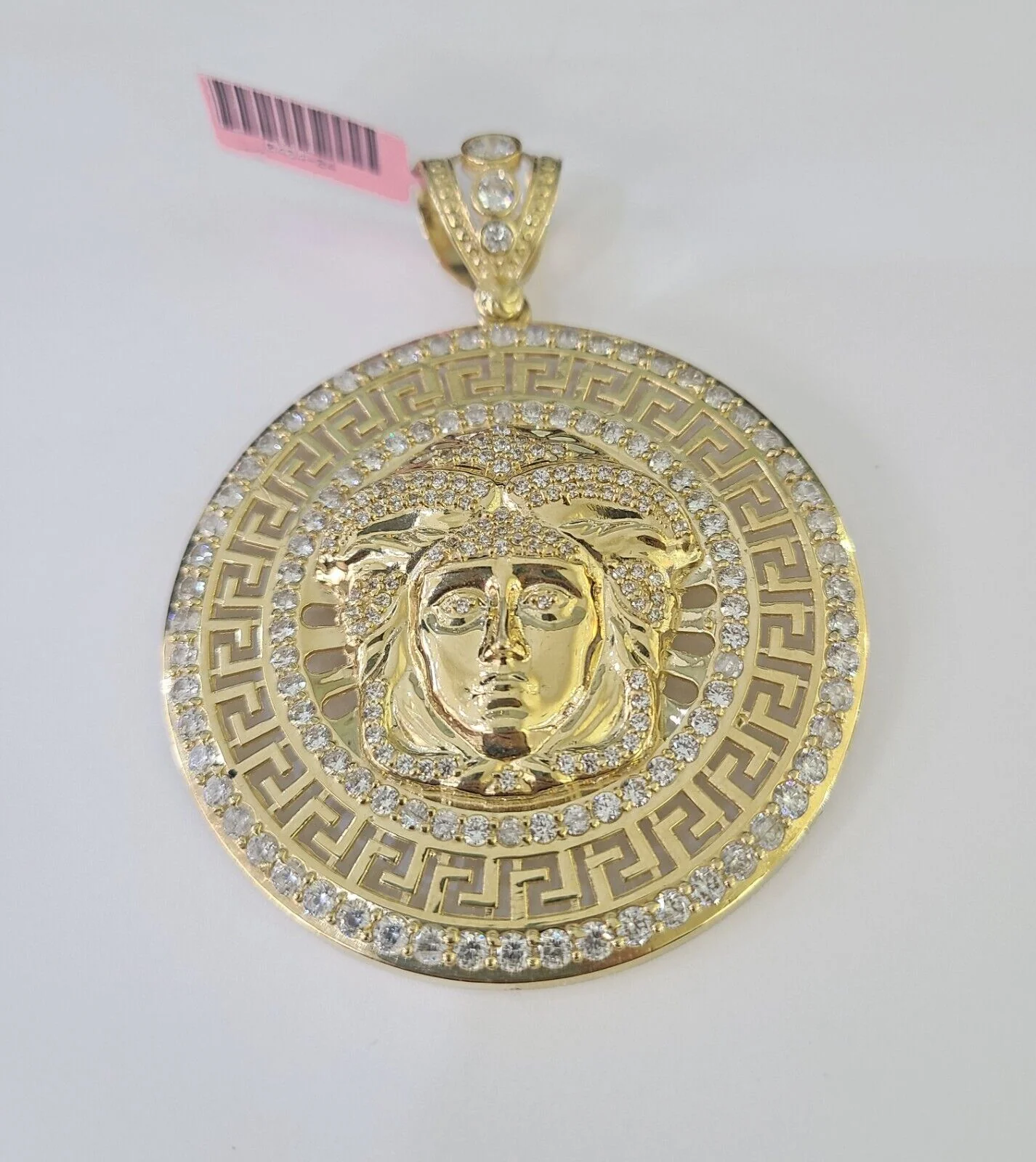 Real 10k Head Charm Pendant Yellow Gold 3" Inches Round Charm Circular 10kt - Image 3