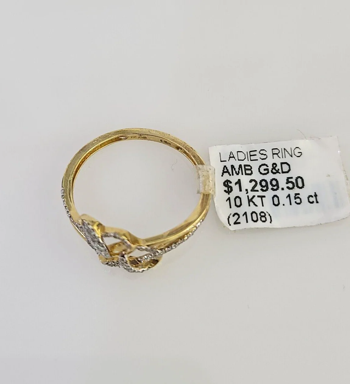 Real 10k Hearts Diamond Ladies Ring Women Casual 10Kt Yellow Gold All Sizes - Image 6