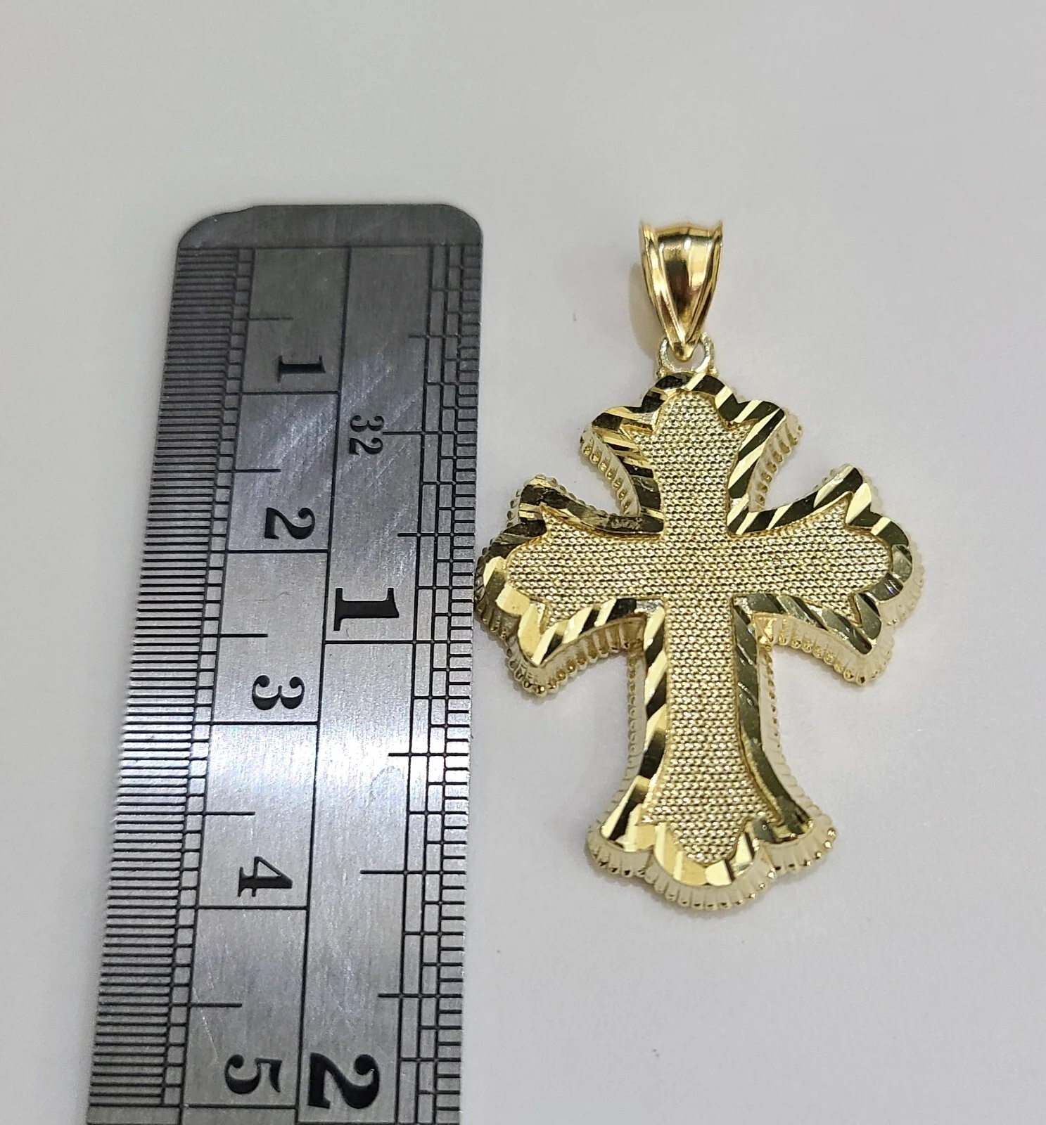 REAL 10k Jesus Cross Charm Rope Chain Pendant 4mm Necklace Set 18"-28" in - Image 5