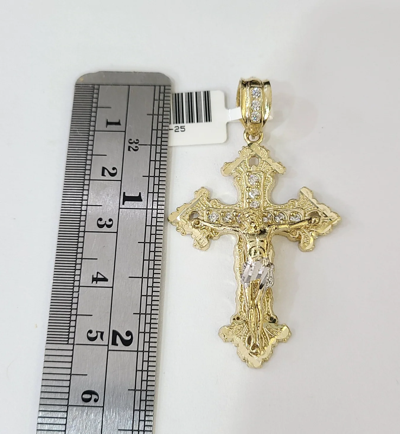Real 10K  Jesus Cross Pendant Crucifix Yellow Gold Charm Genuine - Image 2