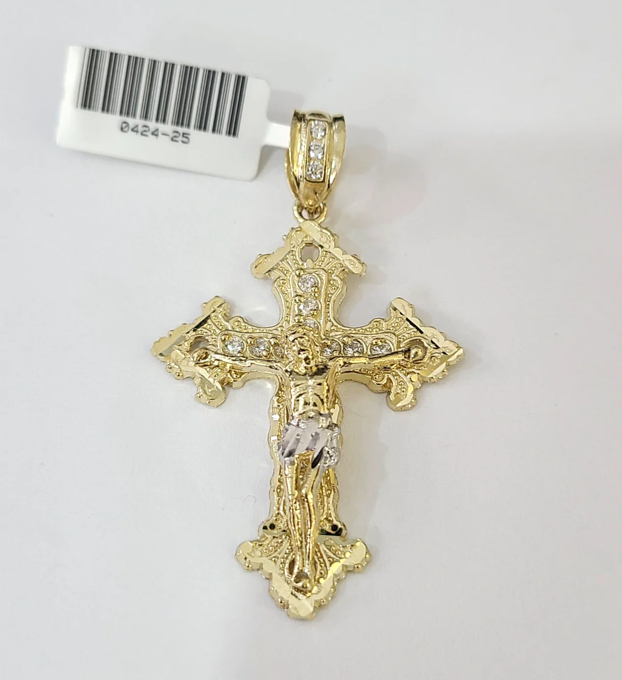 Real 10K  Jesus Cross Pendant Crucifix Yellow Gold Charm Genuine - Image 4