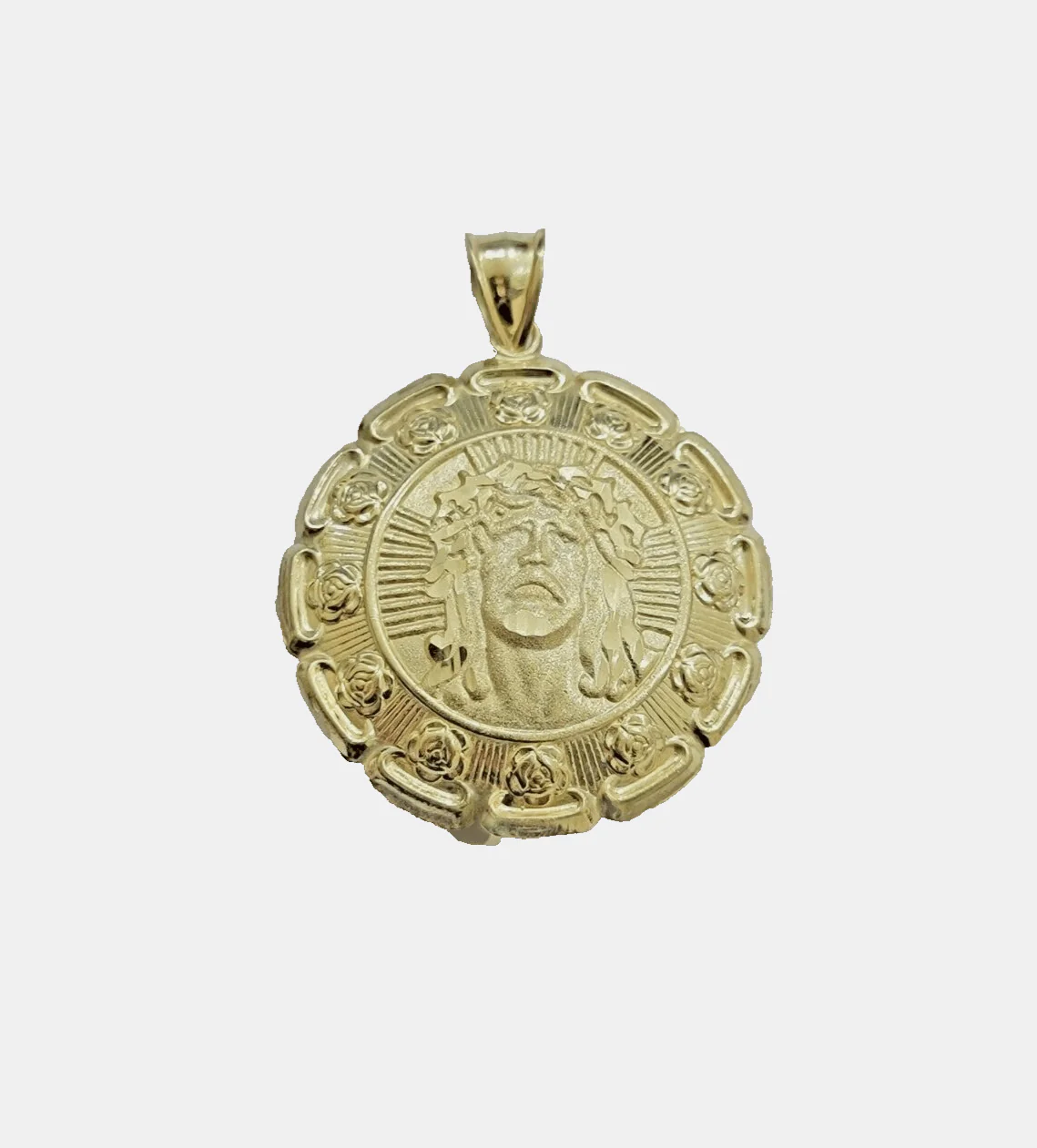 Real 10k Jesus Virgin Mary Charm Pendant Yellow Gold 1.8 Inch Chain Necklace New - Image 4