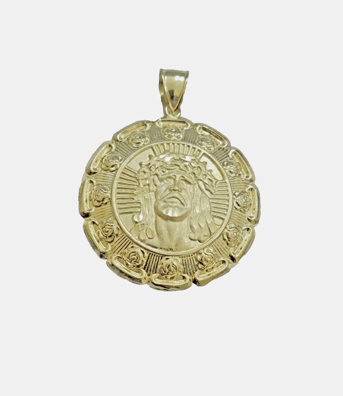 Real 10k Jesus Virgin Mary Charm Pendant Yellow Gold For 10kt Chain Necklace New - Image 4
