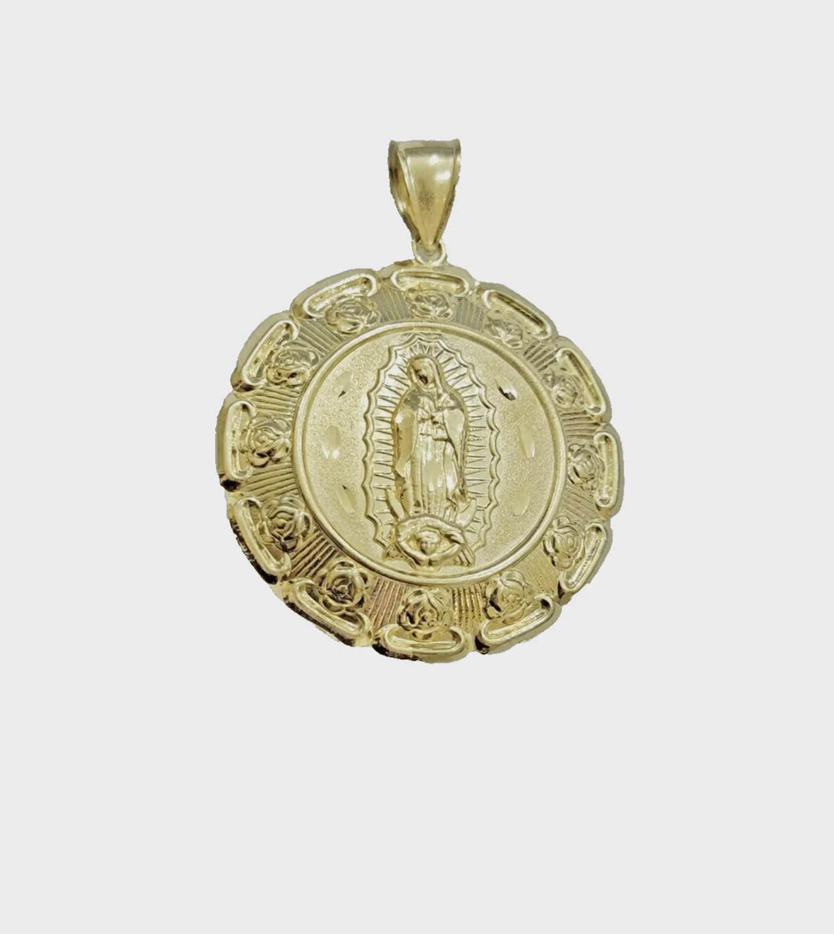Real 10k Jesus Virgin Mary Charm Pendant Yellow Gold For 10kt Chain Necklace New - Image 6