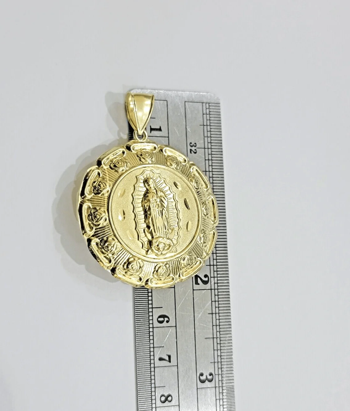 Real 10k Jesus Virgin Mary Charm Pendant Yellow Gold For 10kt Chain Necklace New - Image 7