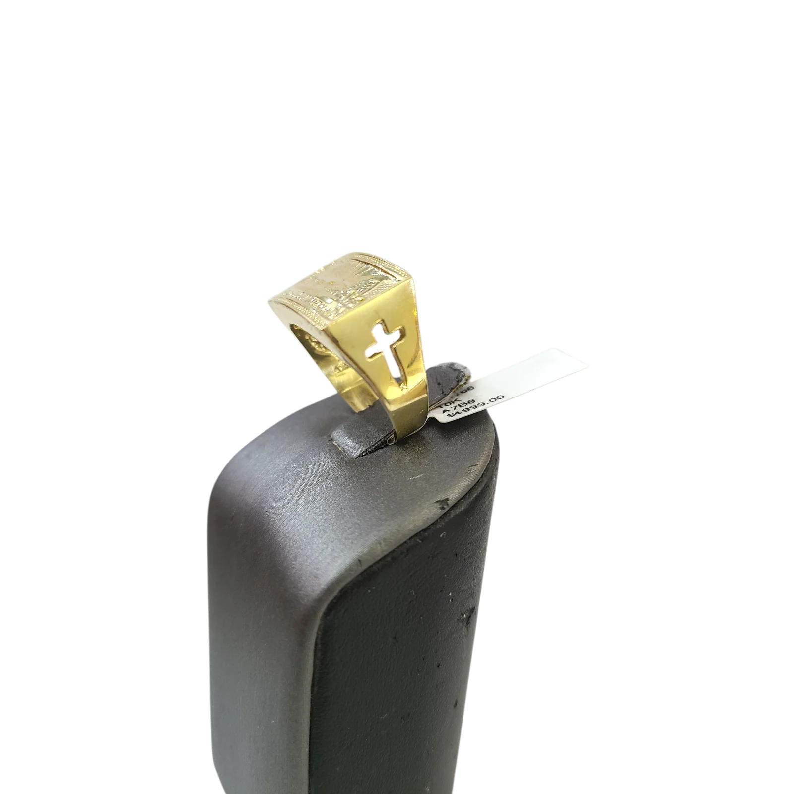 Real 10k Last Supper Cross Ring Yellow Gold Men 10Kt Genuine - Image 4