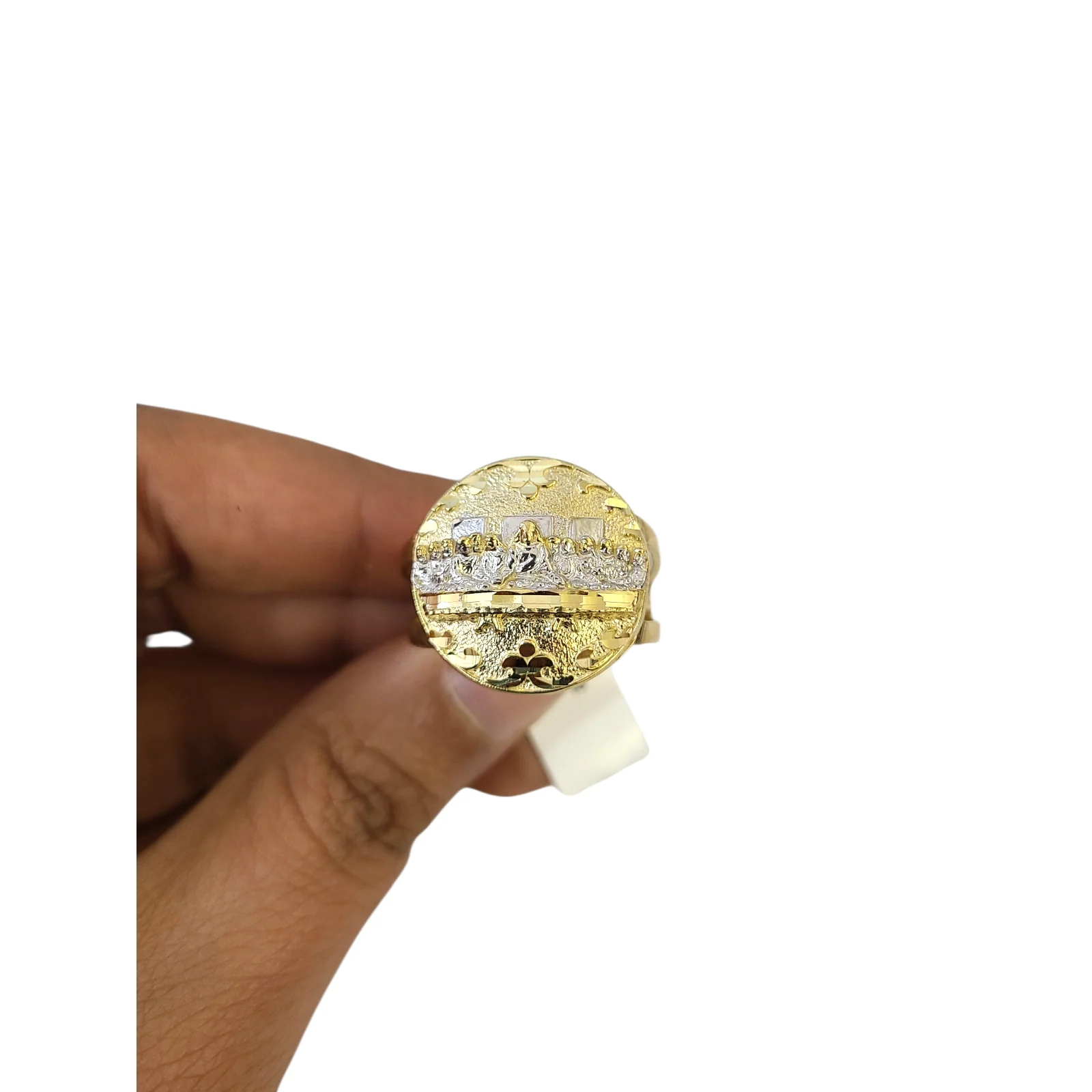 Real 10k Last Supper Ring Yellow Gold Men 10Kt Genuine - Image 3