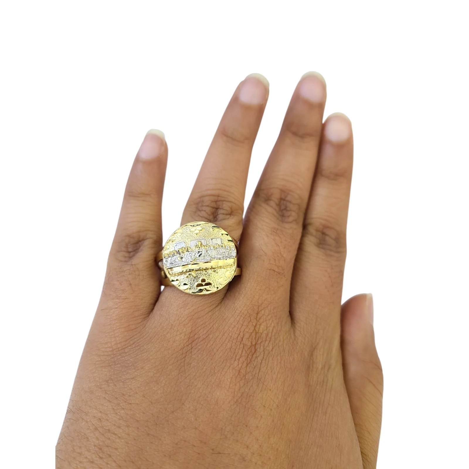 Real 10k Last Supper Ring Yellow Gold Men 10Kt Genuine - Image 4