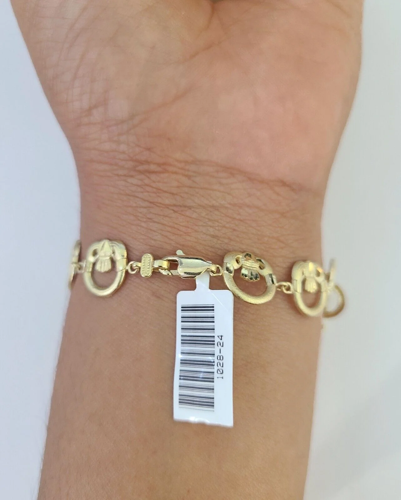 Real 10K Love Claddagh Friendship Bracelet 11mm 7 Inches 10kt Yellow Gold - Image 5