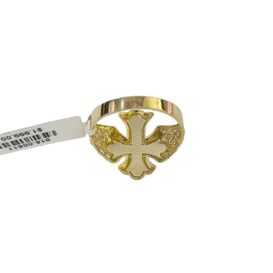 Real 10k Men Nugget Cross Ring Yellow Gold 10Kt Genuine - Image 6