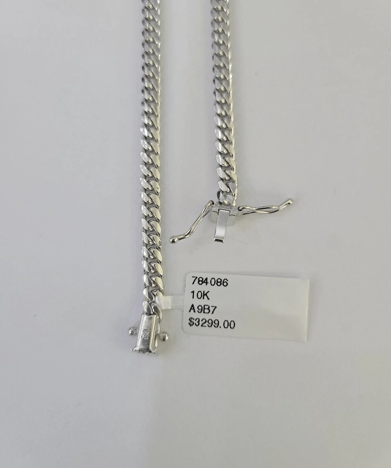 Real 10K Miami Cuban Bracelet White Gold Solid 4mm 8Inches Box Lock Genuine - Image 3