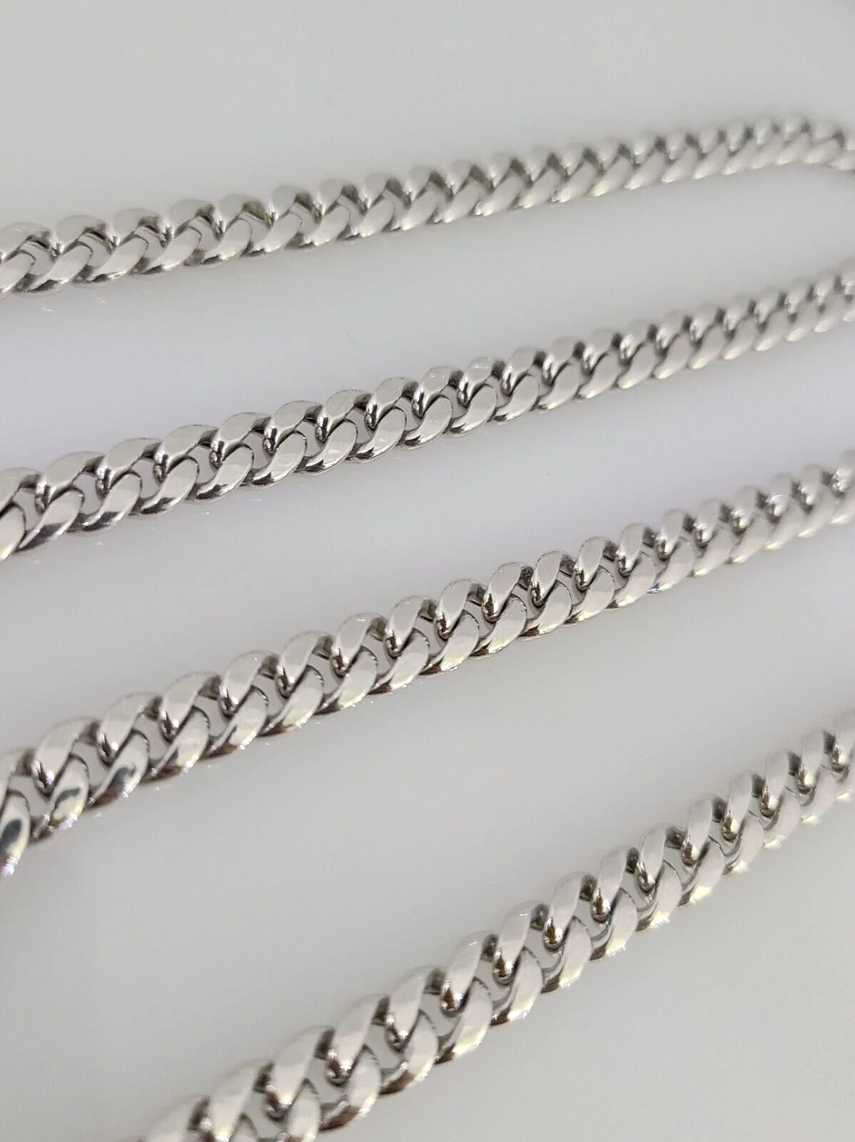 Real 10k Miami Cuban Chain White Gold 5mm 24" Necklace Men Women Real Genuine - Image 3
