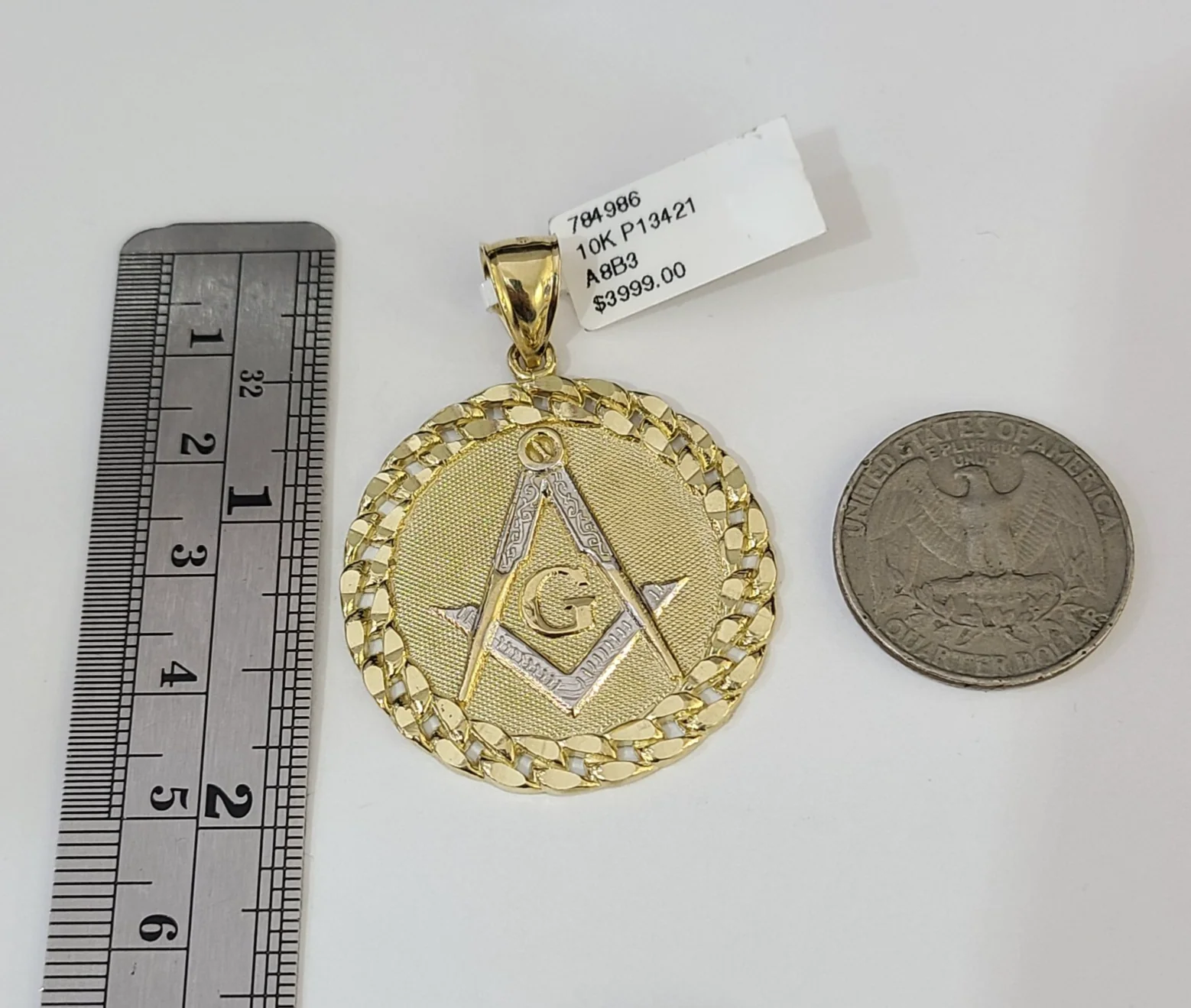 Real 10k Milano Rope Chain Masonic Charm Necklace SET 5mm 18"-28" Pendant - Image 2