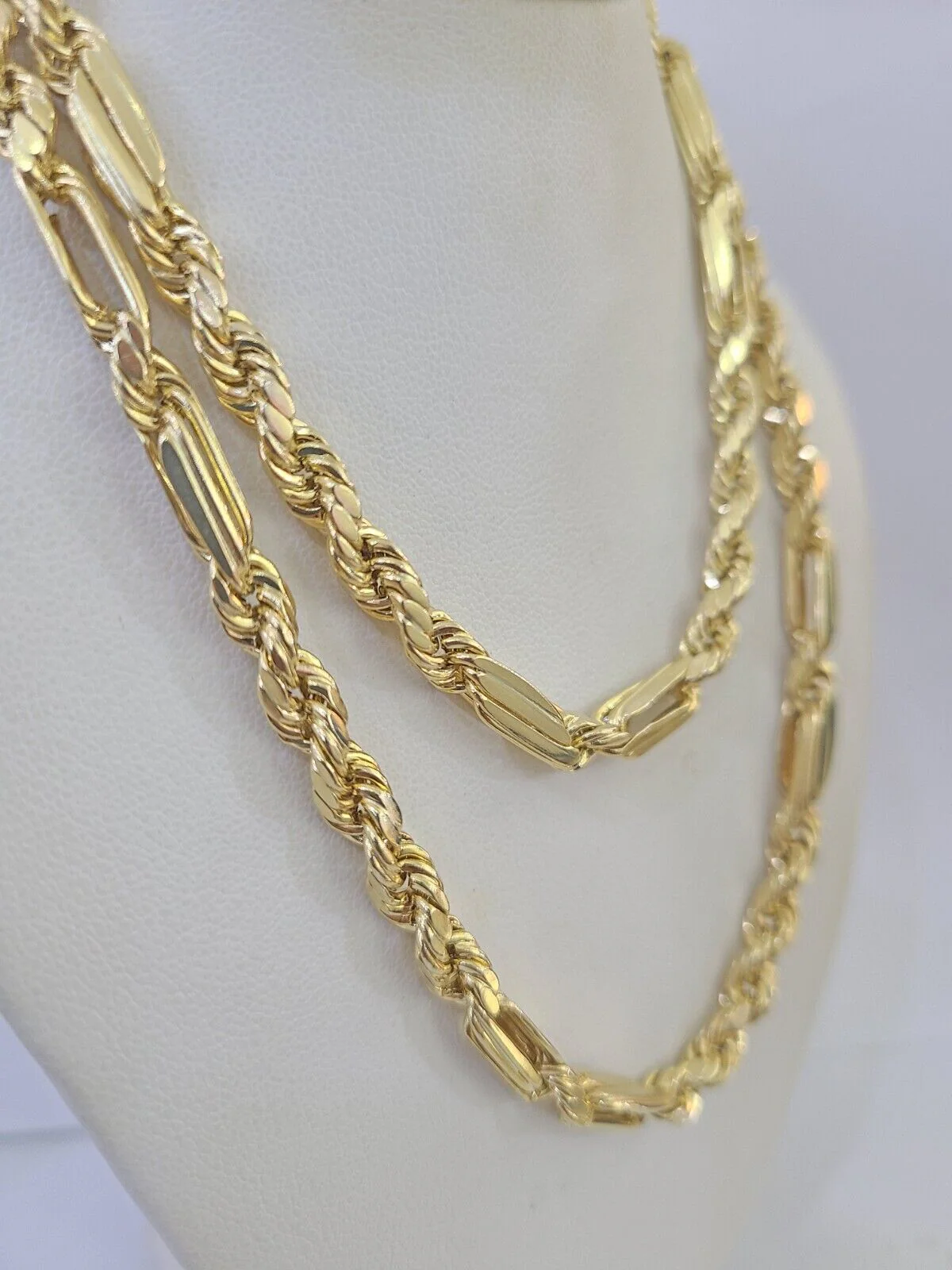 Real 10k Milano Rope Chain Necklace Yellow Gold 5mm 22" with no days off charm - Image 2