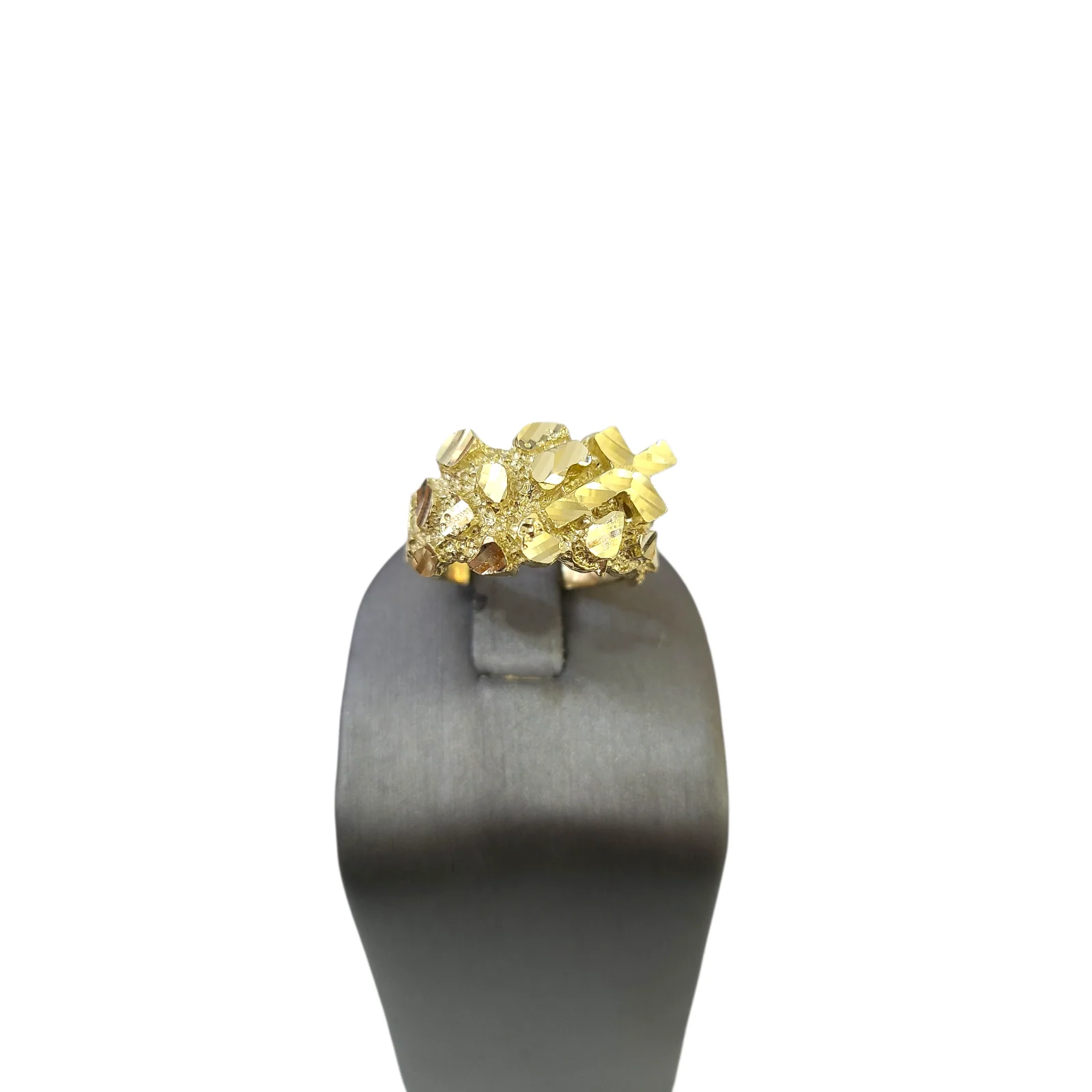 Real 10k Nugget Cross Ring Yellow Gold Men 10Kt Genuine Ring Sizes 6,7,8,9,10,11 & 12 - Image 6