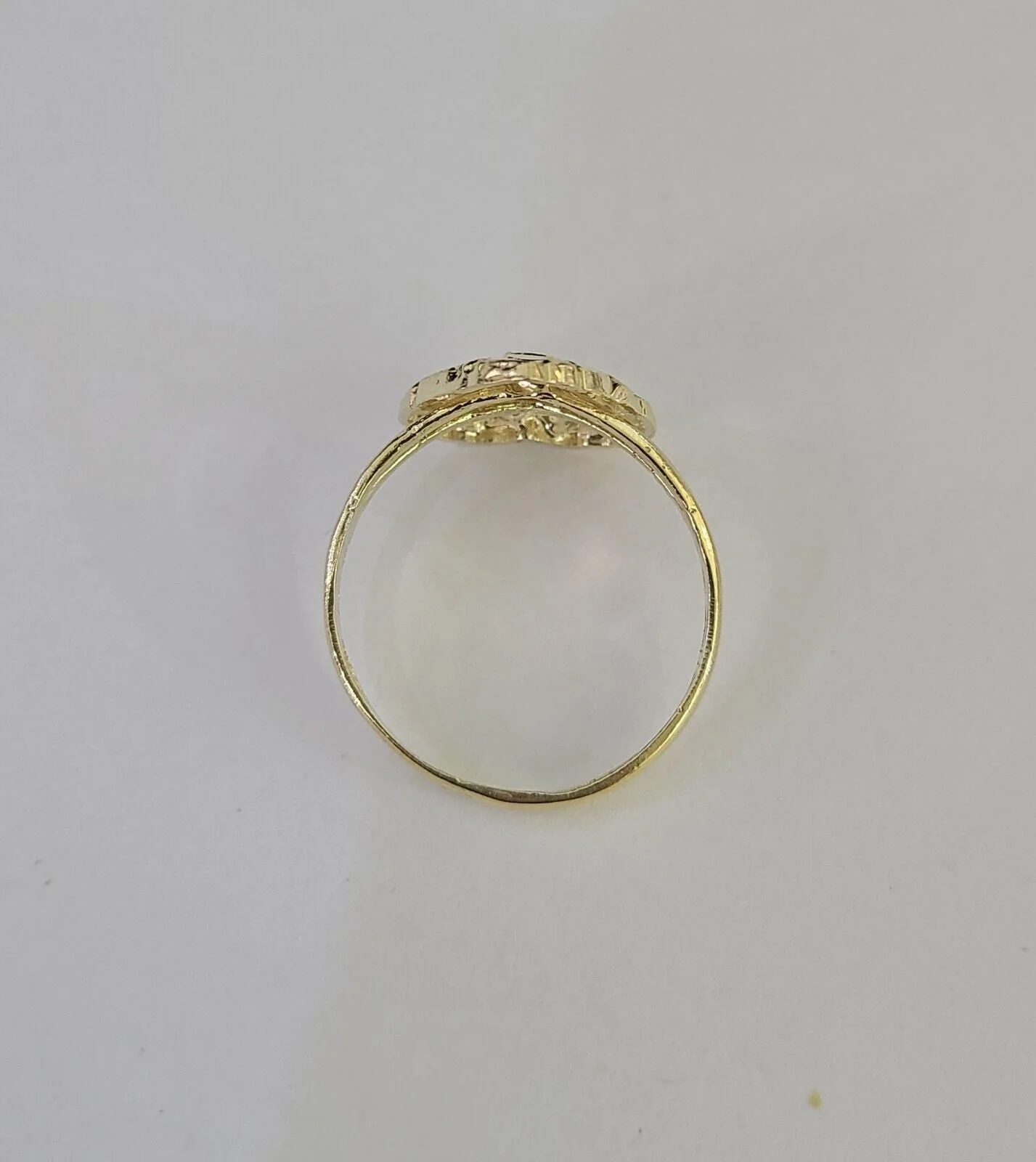 Real 10k Nugget Heart Ring Band Wedding Engagement Women Yellow Gold Ring Sizes 6,7,8,9,10,11 & 12 - Image 6