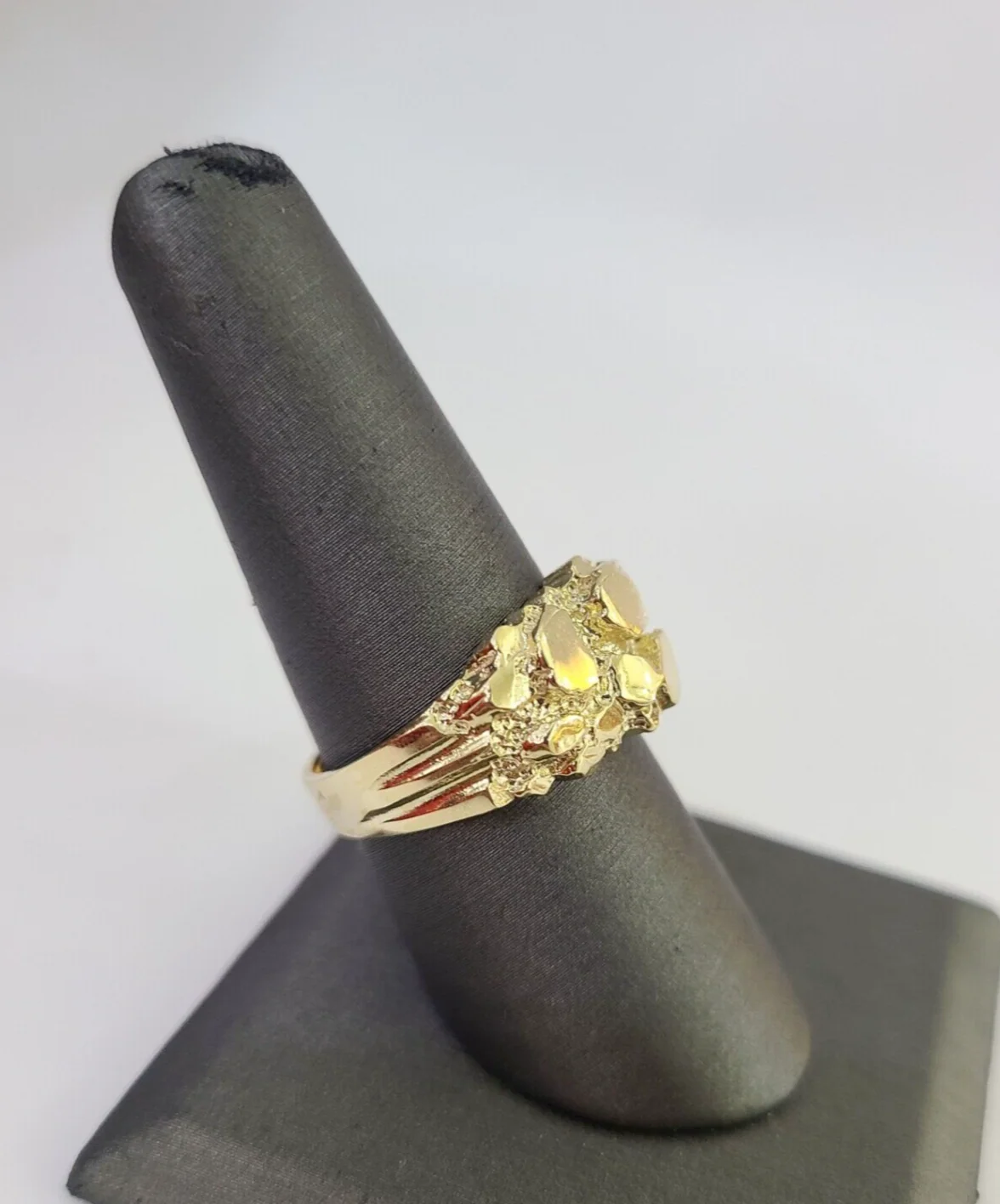 Real 10k Nugget Ring Yellow Gold Casual Ring 10kt Genuine All Sizes - Image 5
