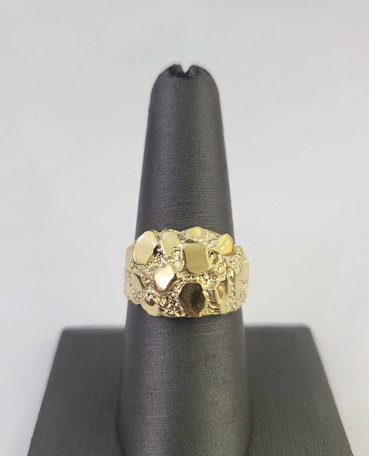 Real 10k Nugget Ring Yellow Gold Casual Ring 10kt Genuine All Sizes - Image 2