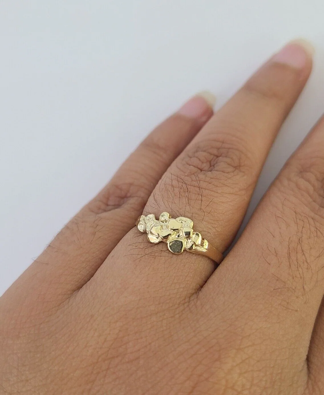 Real 10k Nugget Ring Yellow Gold Casual Ring 10kt Genuine All Sizes - Image 3